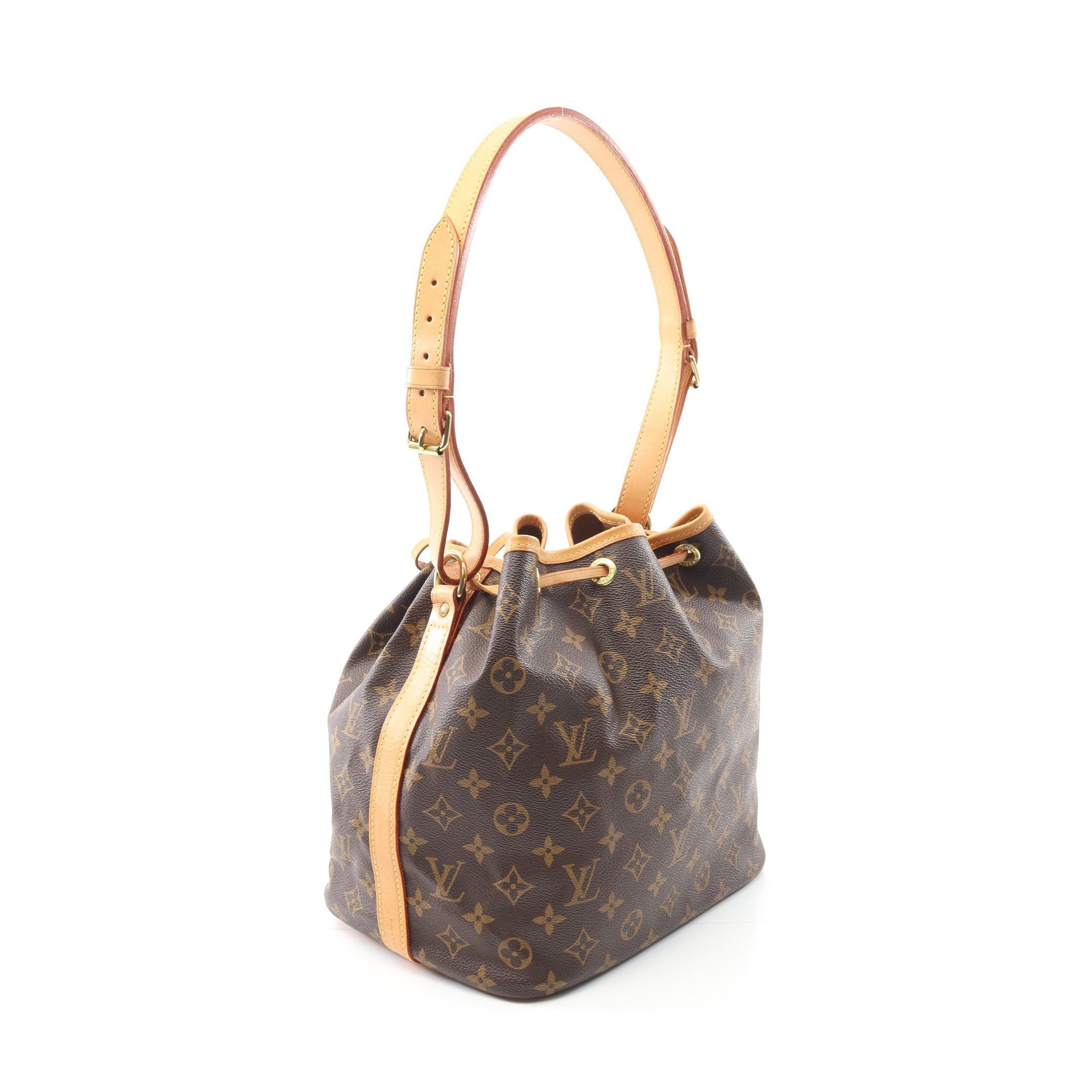 Louis Vuitton Peti Noe Monogram Shoulder Bag Leather Brown