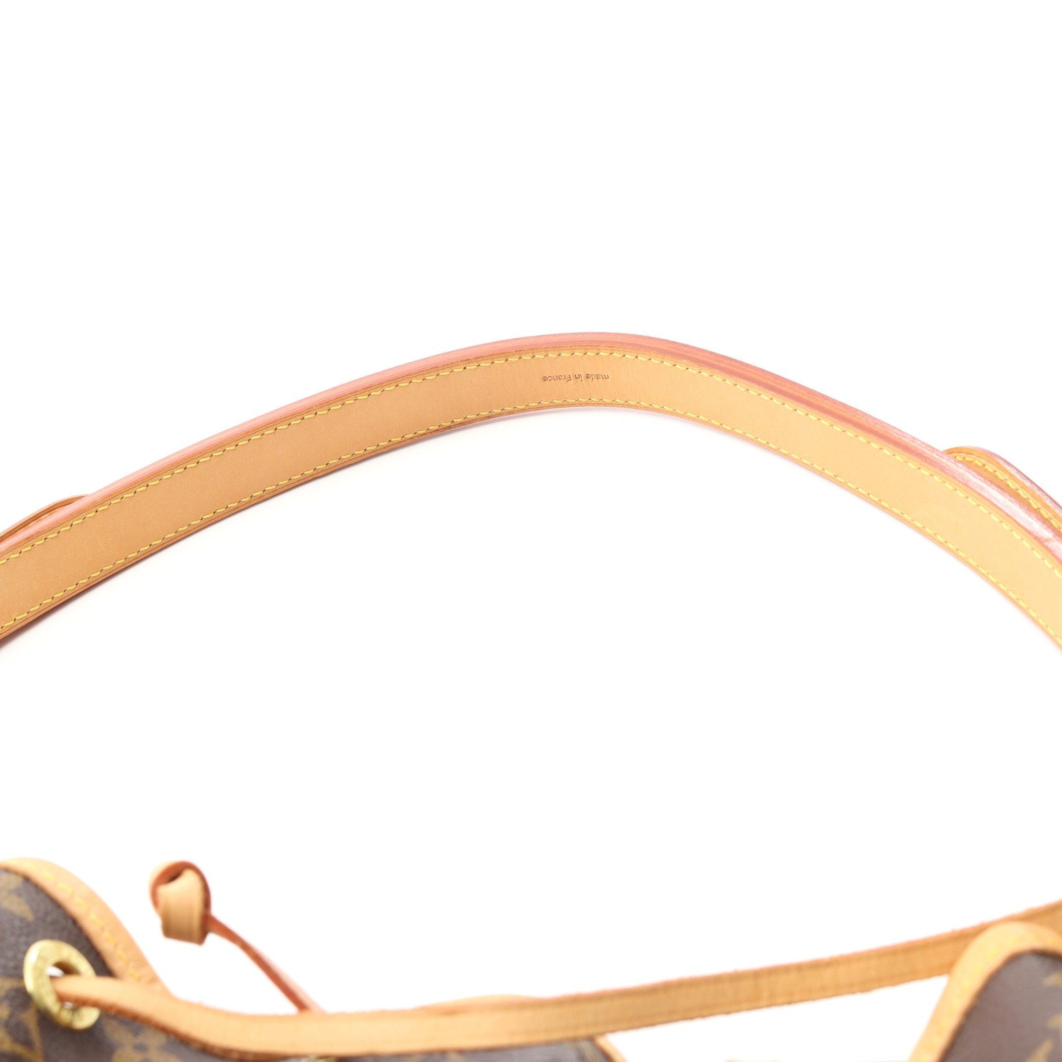 Louis Vuitton Peti Noe Monogram Shoulder Bag Leather Brown