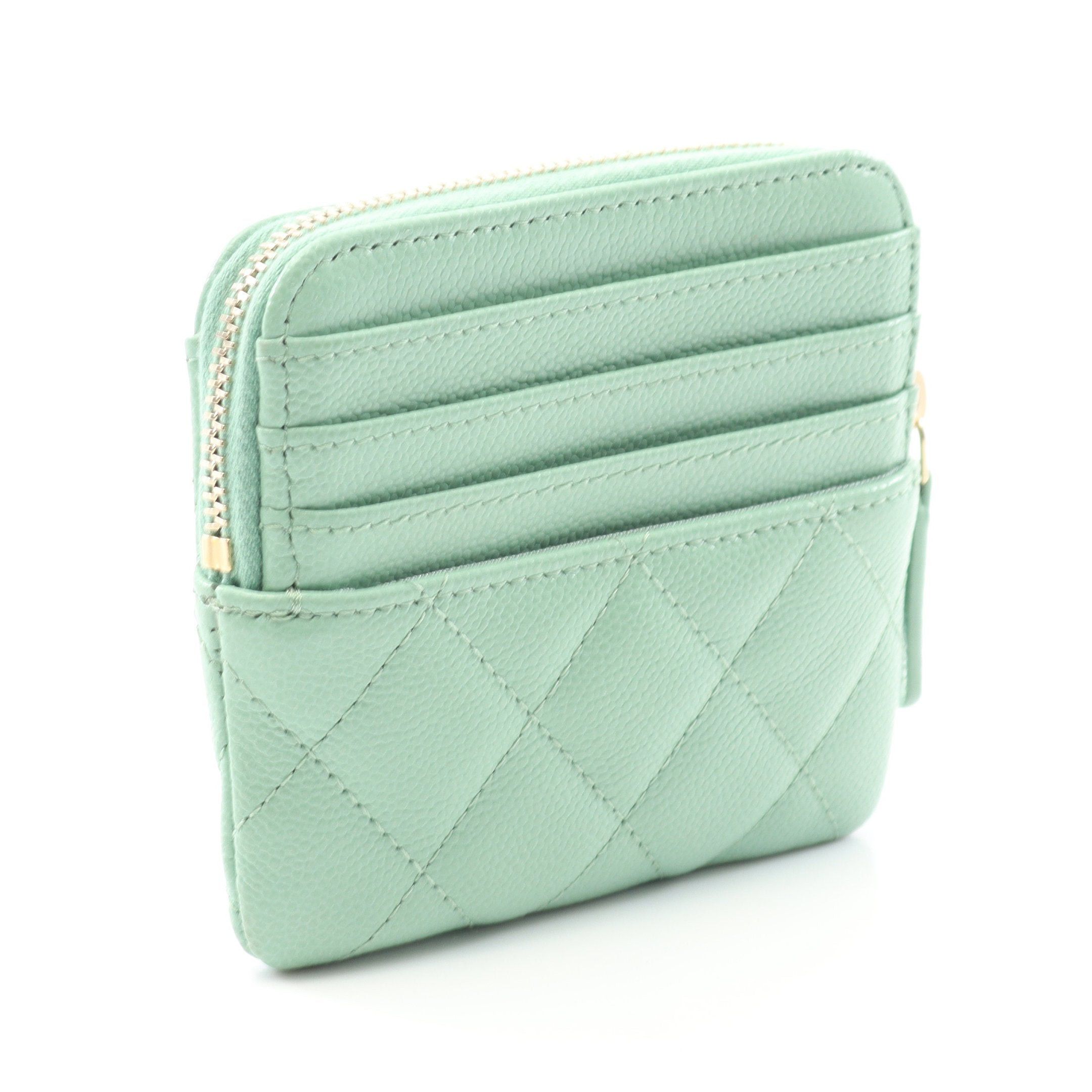 Chanel Chanel Matelasse Card Case Coin Purse Caviar Skin Light Green Gold Hardware Size ONE SIZE - 2 Thumbnail