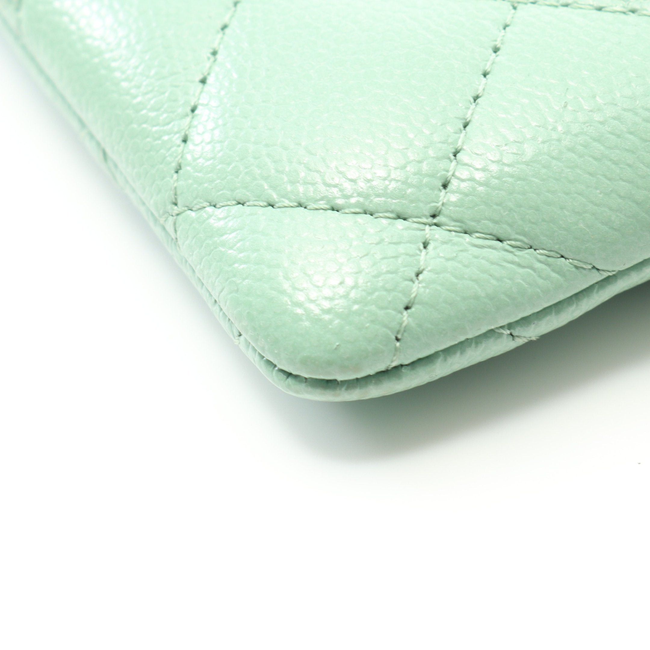 Chanel Chanel Matelasse Card Case Coin Purse Caviar Skin Light Green Gold Hardware Size ONE SIZE - 6 Thumbnail