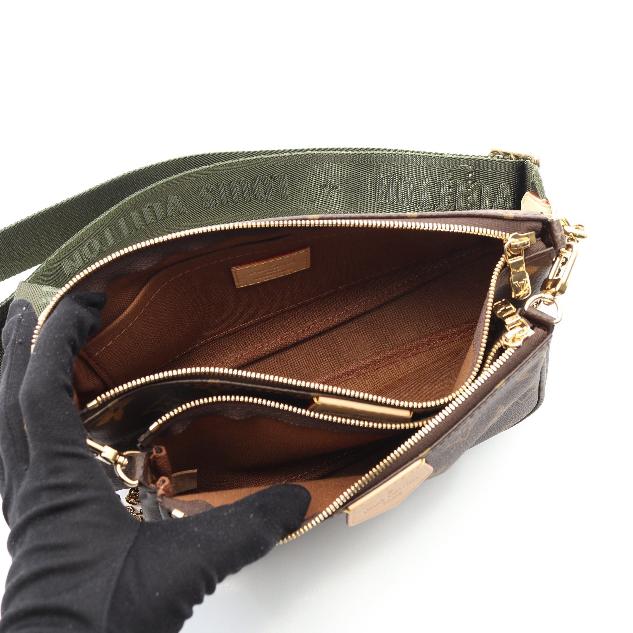 Louis Vuitton Louis Vuitton Multy Pochette Accessoires Monogram Khaki Shoulder Bag Brown Green Size ONE SIZE - 3 Thumbnail