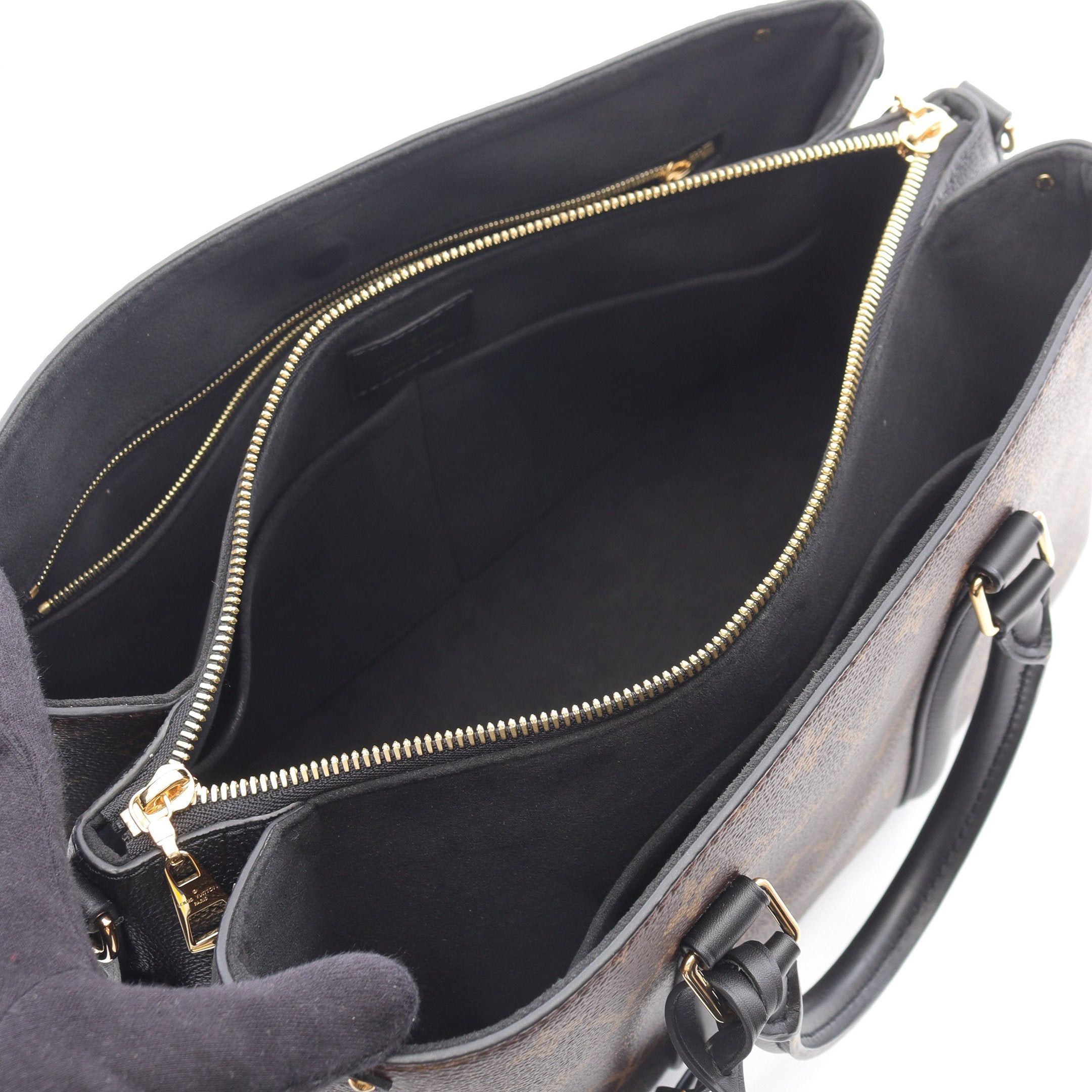 Louis Vuitton Louis Vuitton Soufflot Nv Mm Monogram Noir Handbag Leather Brown Black Size ONE SIZE - 3 Thumbnail