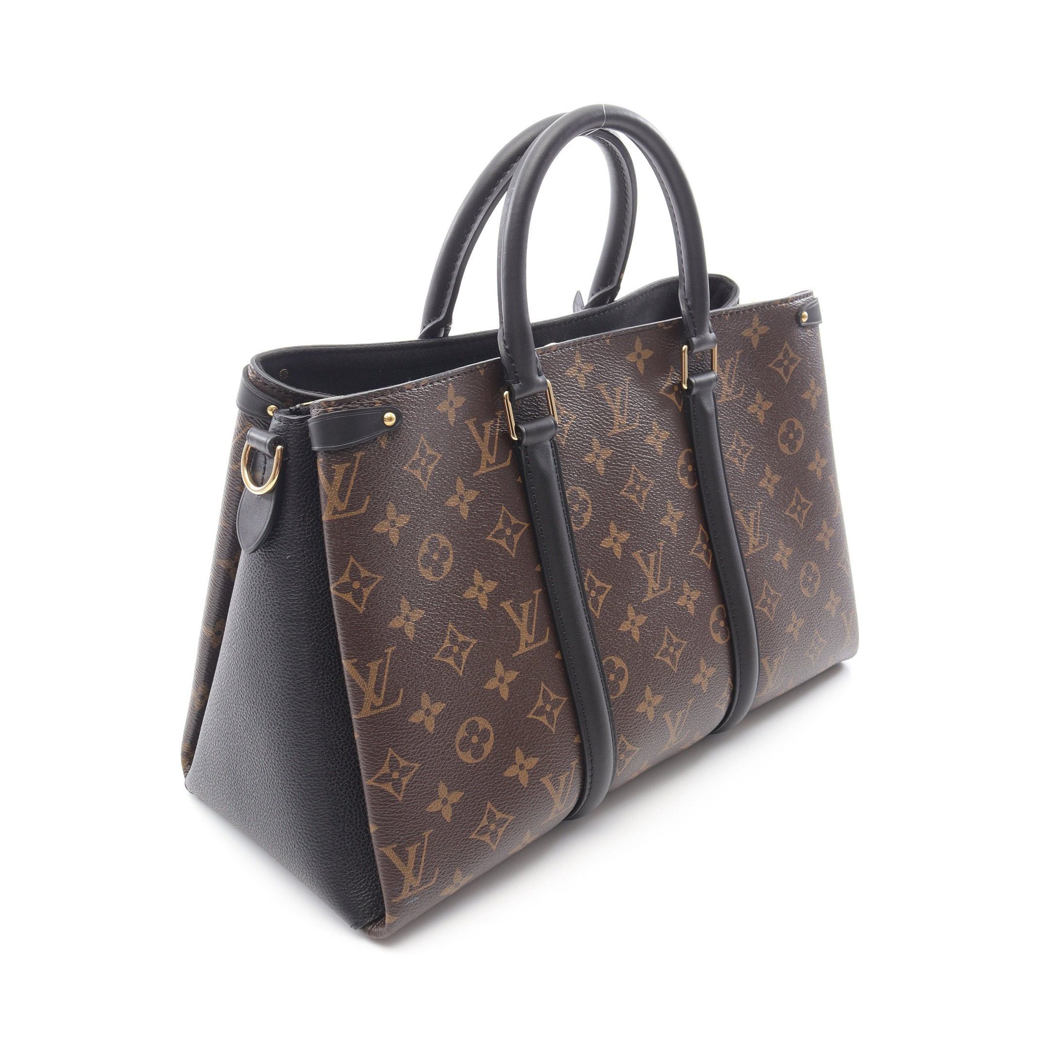 Louis Vuitton Louis Vuitton Soufflot Nv Mm Monogram Noir Handbag Leather Brown Black Size ONE SIZE - 2 Thumbnail