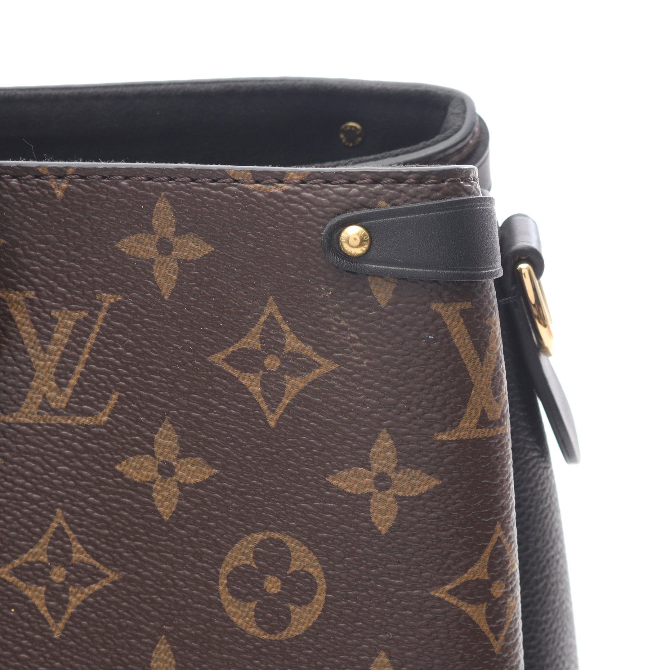 Louis Vuitton Louis Vuitton Soufflot Nv Mm Monogram Noir Handbag Leather Brown Black Size ONE SIZE - 7 Thumbnail