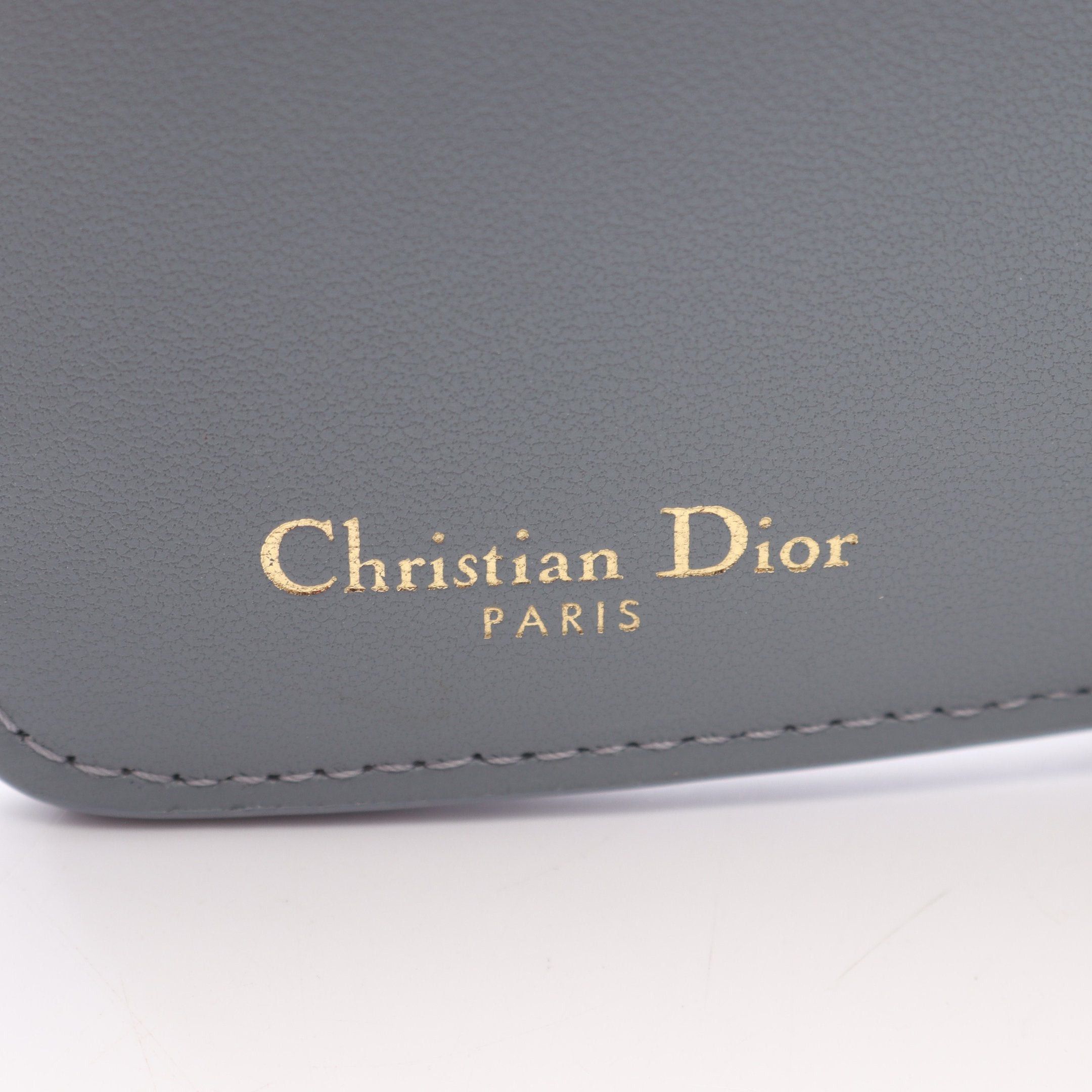 Dior Dior Caro Scarlet Karo Wallet Canage Bi-Fold Leather Blue Gray Size ONE SIZE - 5 Thumbnail