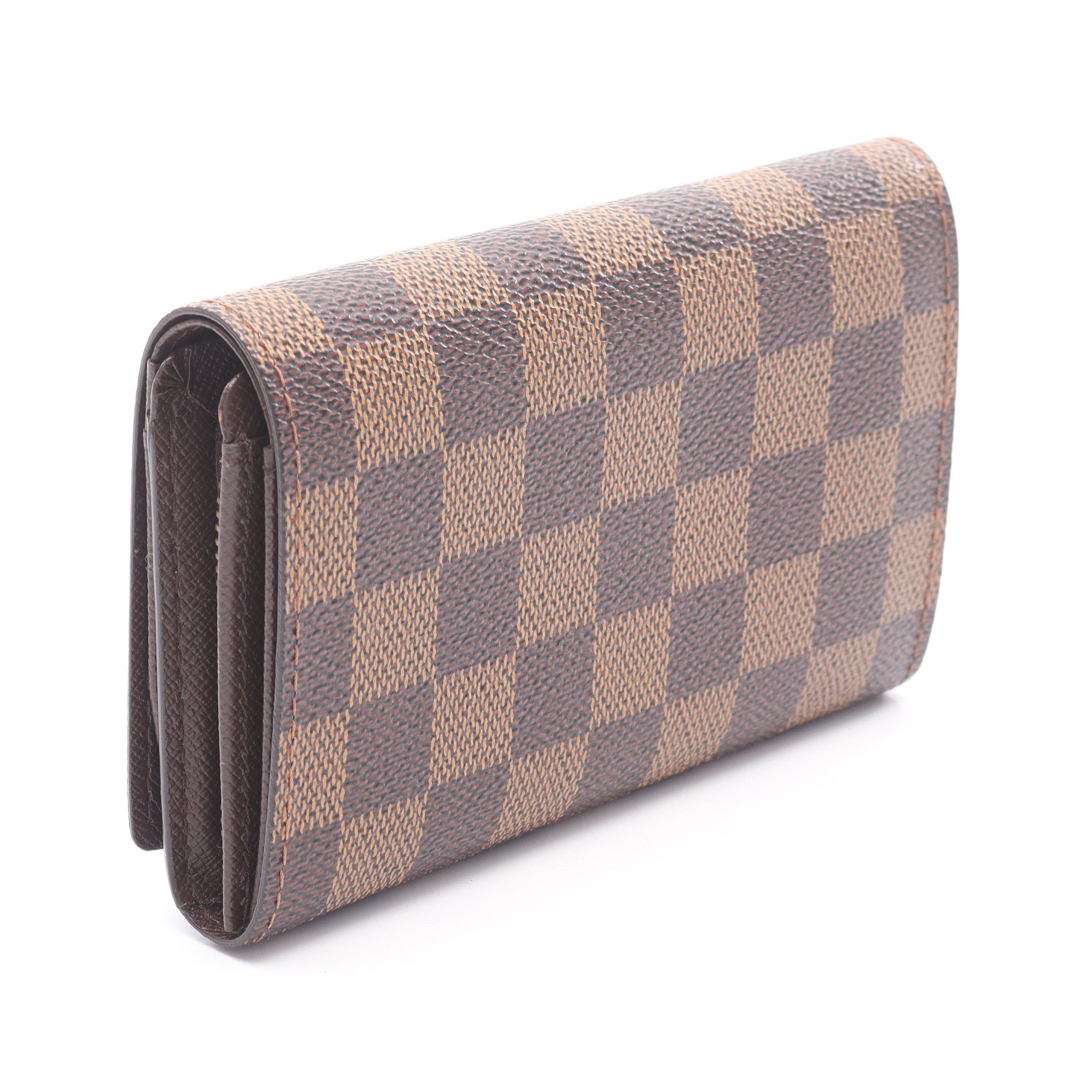 Louis Vuitton Louis Vuitton Porto Monnaie Bie Tresor Damier Ebene Bi-Fold Wallet Leather Brown Size ONE SIZE - 2 Thumbnail
