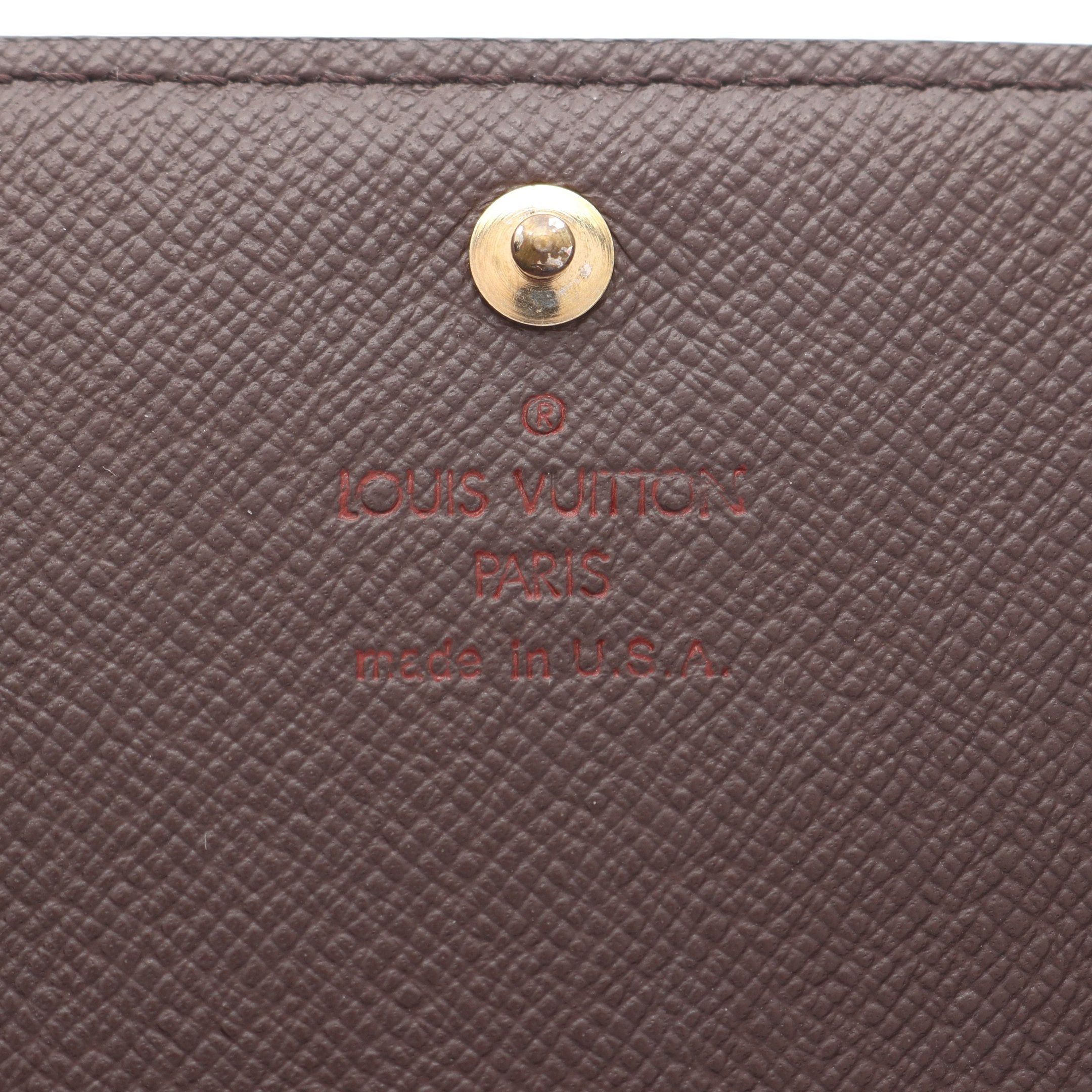 Louis Vuitton Louis Vuitton Porto Monnaie Bie Tresor Damier Ebene Bi-Fold Wallet Leather Brown Size ONE SIZE - 4 Thumbnail