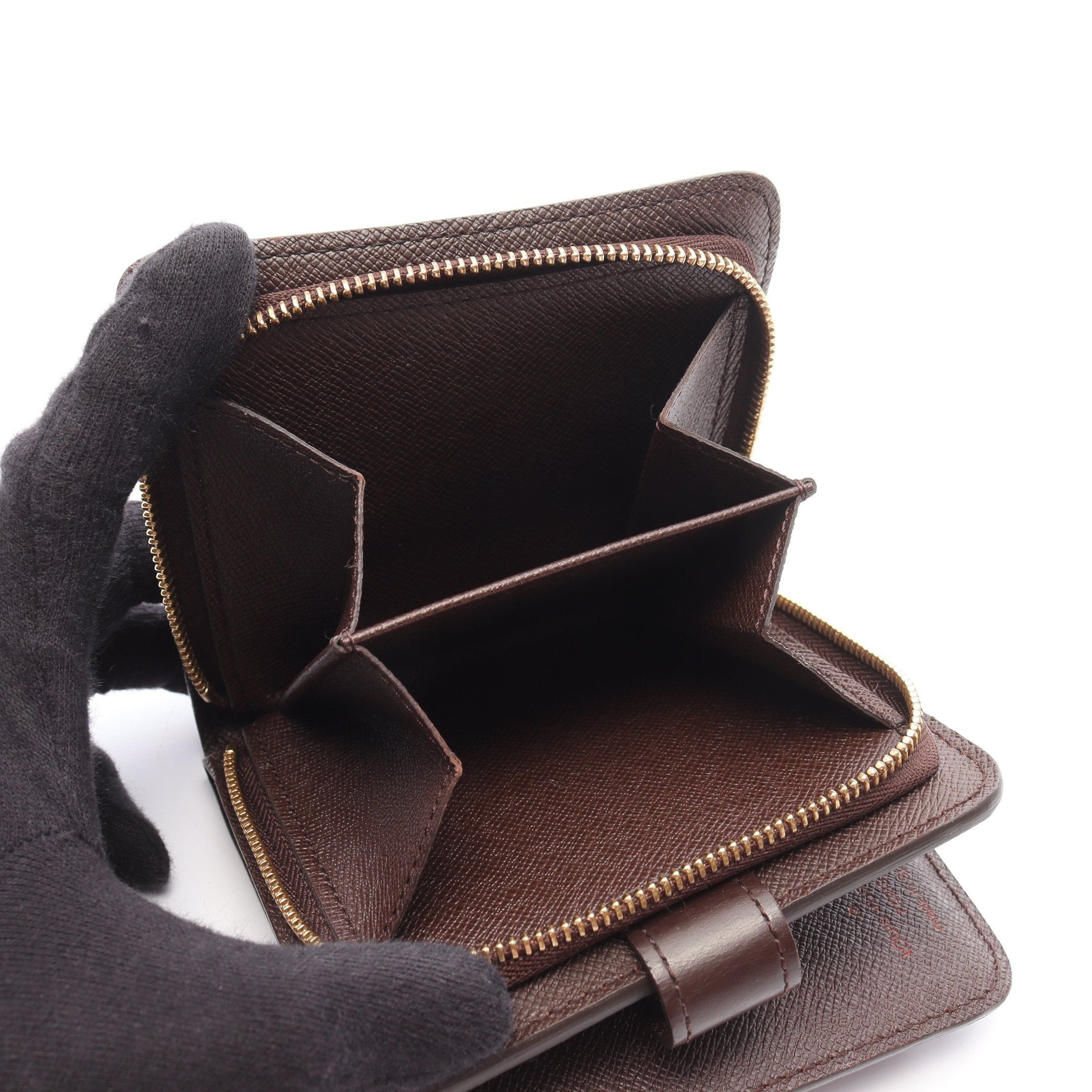 Louis Vuitton Louis Vuitton Compact Zip Damier Ebene Bi-Fold Wallet Leather Brown Size ONE SIZE - 4 Thumbnail