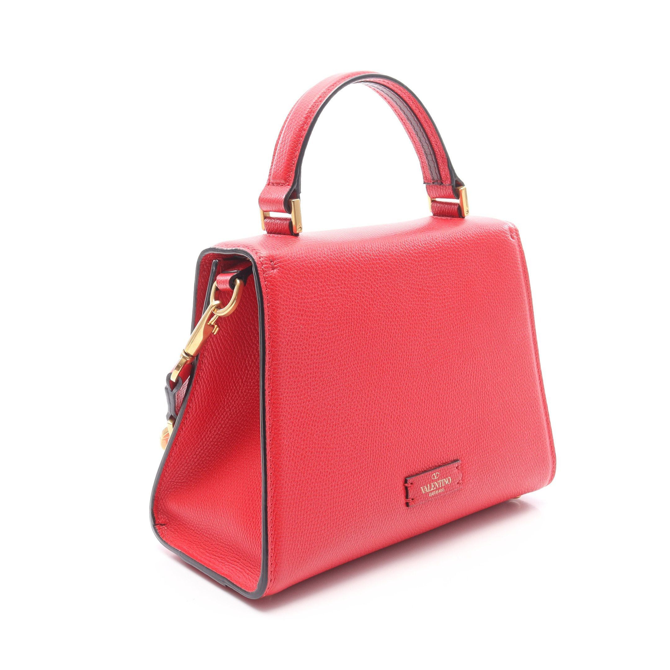 Valentino Valentino V-Sling Small Handbag Leather Red Size ONE SIZE - 2 Thumbnail