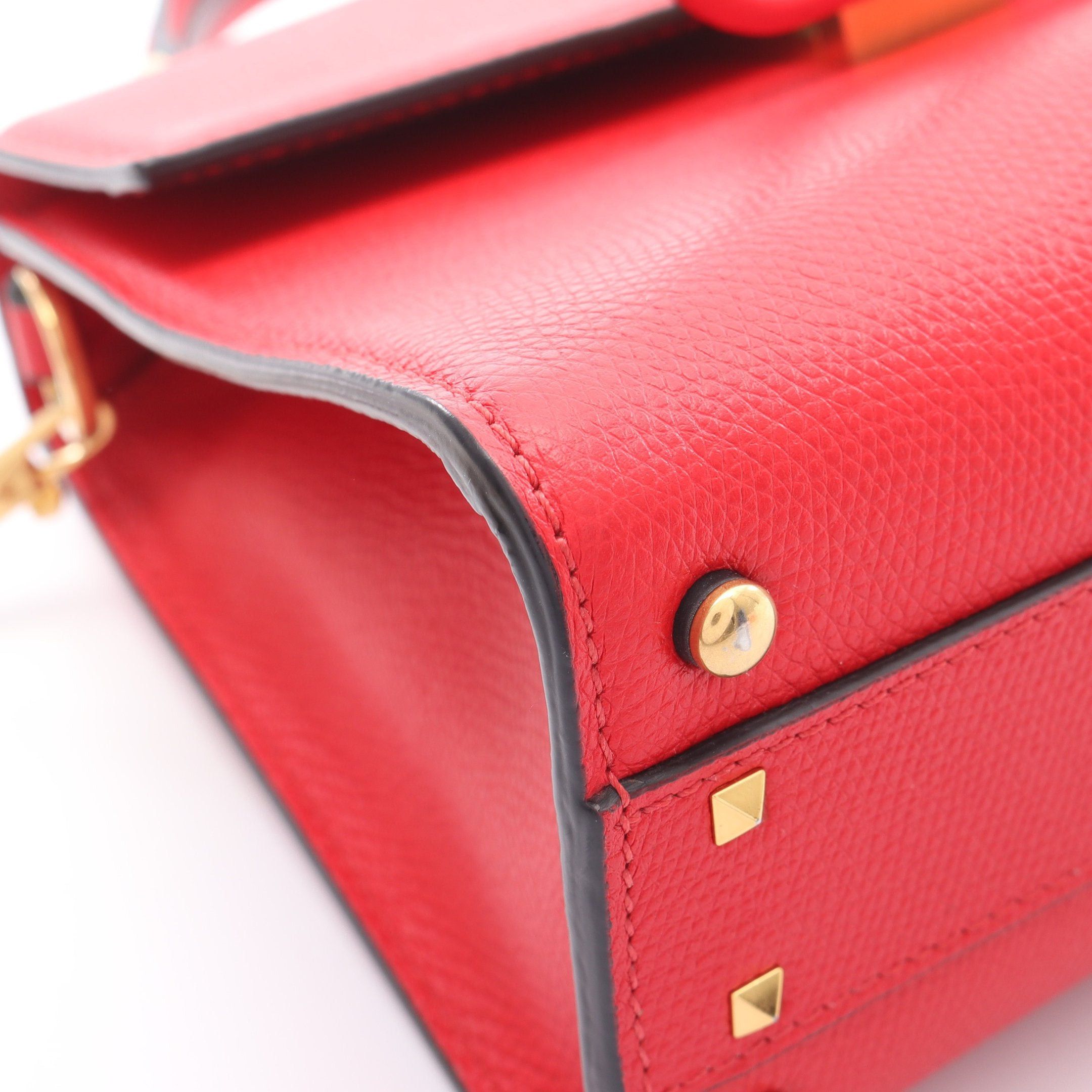 Valentino Valentino V-Sling Small Handbag Leather Red Size ONE SIZE - 8 Thumbnail