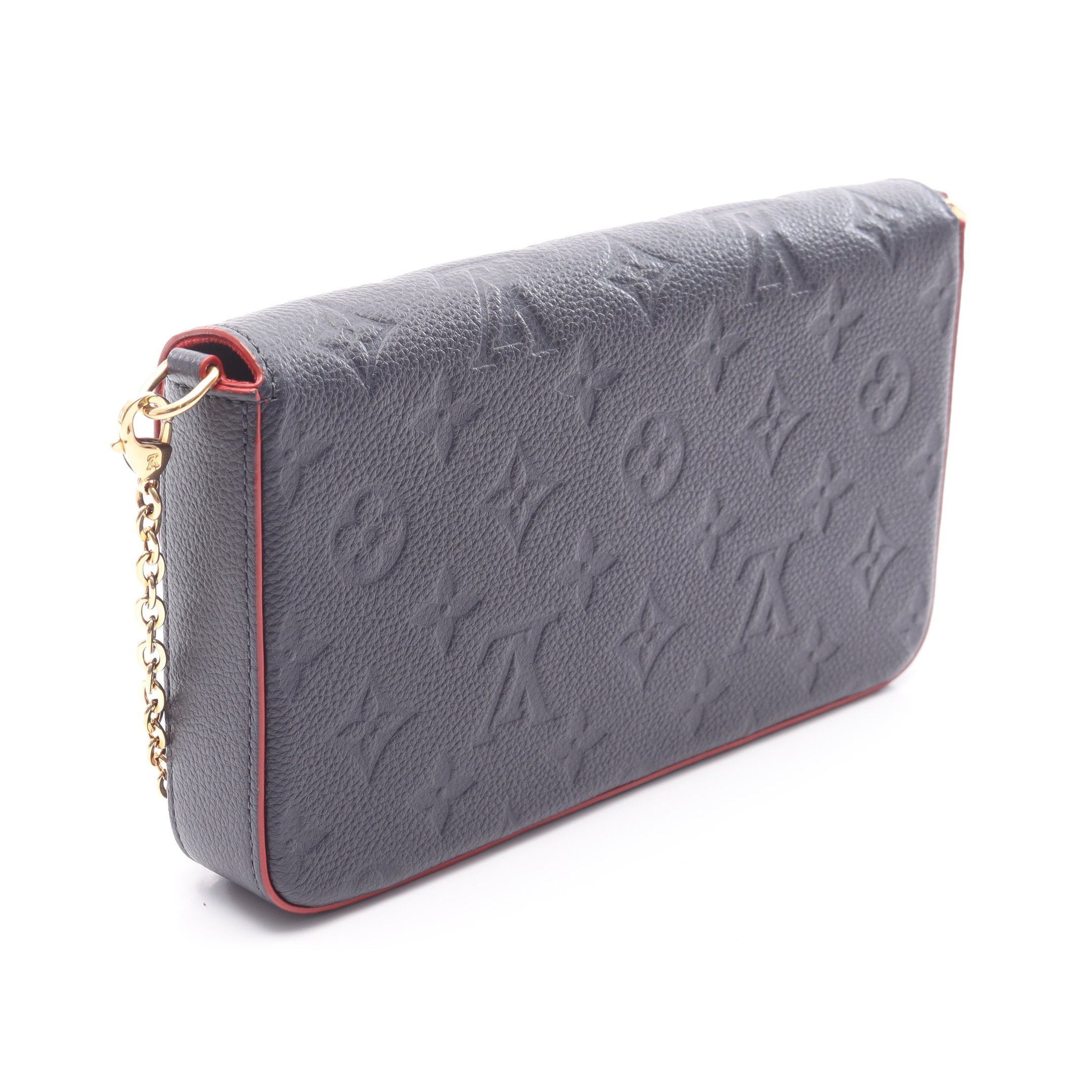 Louis Vuitton Louis Vuitton Pochette Felicie Monogram Amplant Marine Rouge Chain Wallet Leather Navy Red Size ONE SIZE - 2 Thumbnail