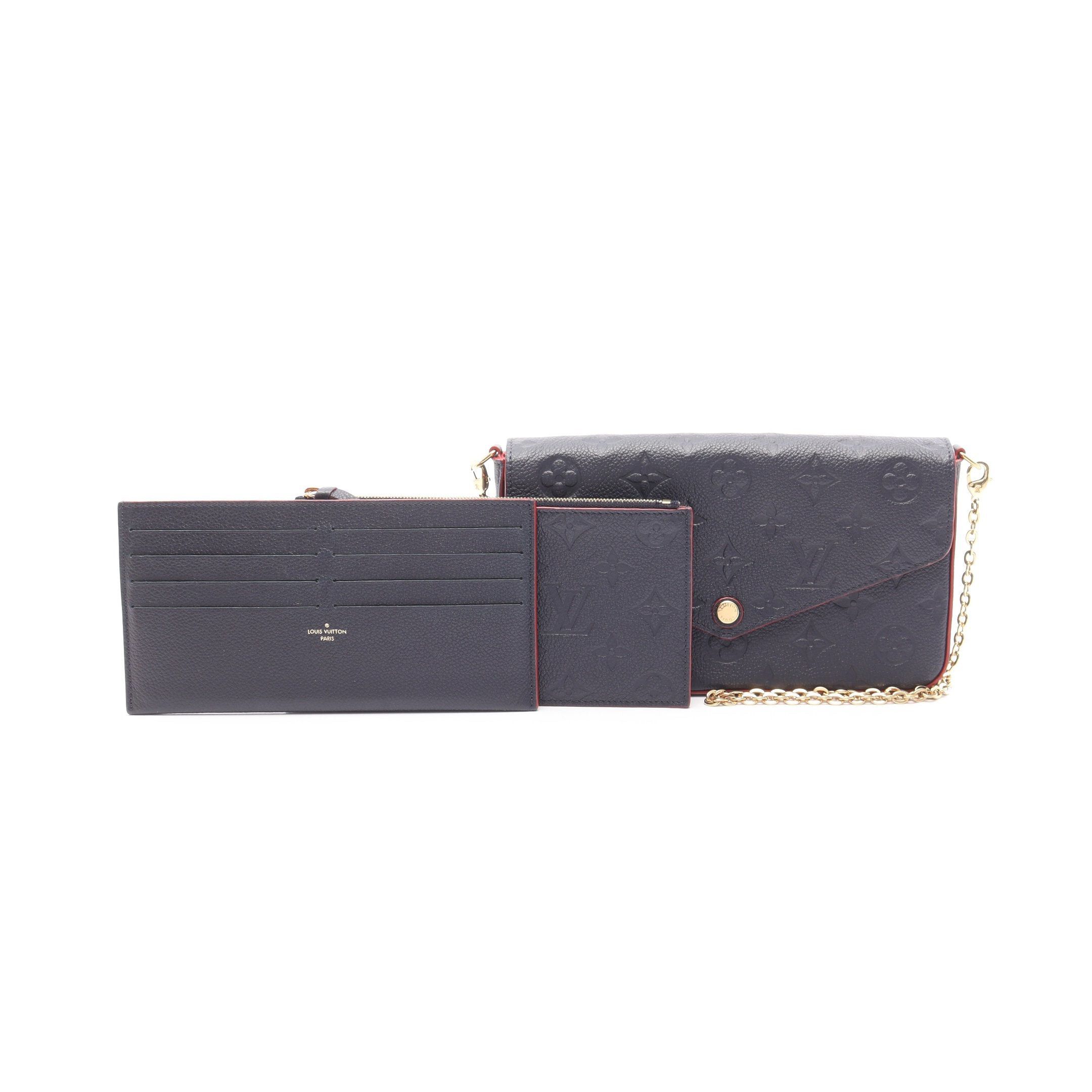 Louis Vuitton Louis Vuitton Pochette Felicie Monogram Amplant Marine Rouge Chain Wallet Leather Navy Red Size ONE SIZE - 6 Thumbnail