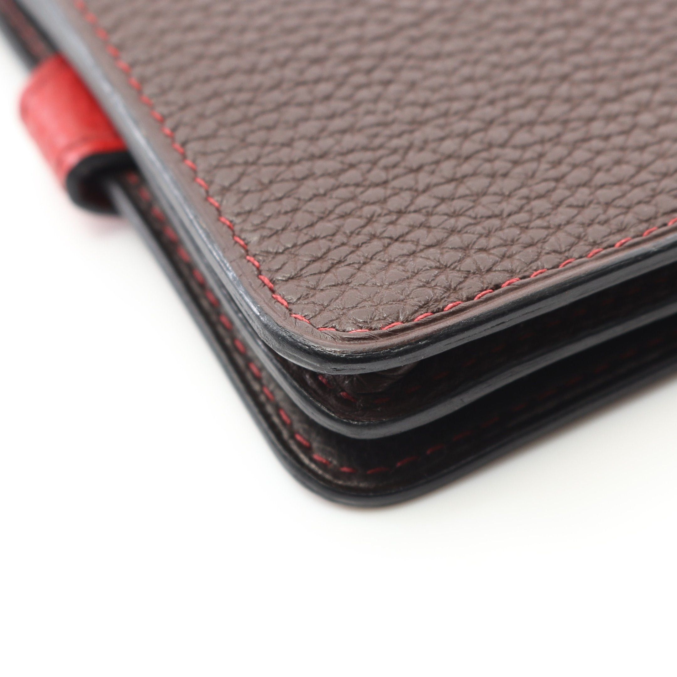 Hermes Hermes Dogon Chocolate Rouge Garance Card Case Name Holder Togo Dark Brown Red Gold Hardware □L Stamp Size ONE SIZE - 8 Thumbnail