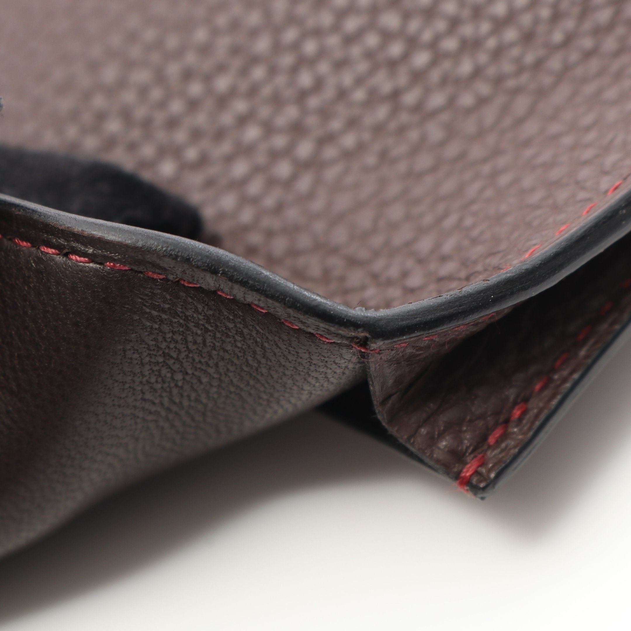 Hermes Hermes Dogon Chocolate Rouge Garance Card Case Name Holder Togo Dark Brown Red Gold Hardware □L Stamp Size ONE SIZE - 6 Thumbnail