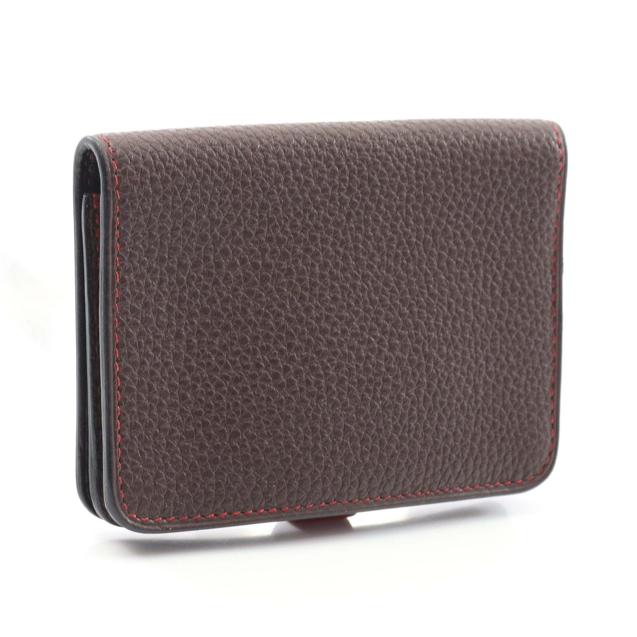 Hermes Hermes Dogon Chocolate Rouge Garance Card Case Name Holder Togo Dark Brown Red Gold Hardware □L Stamp Size ONE SIZE - 2 Thumbnail