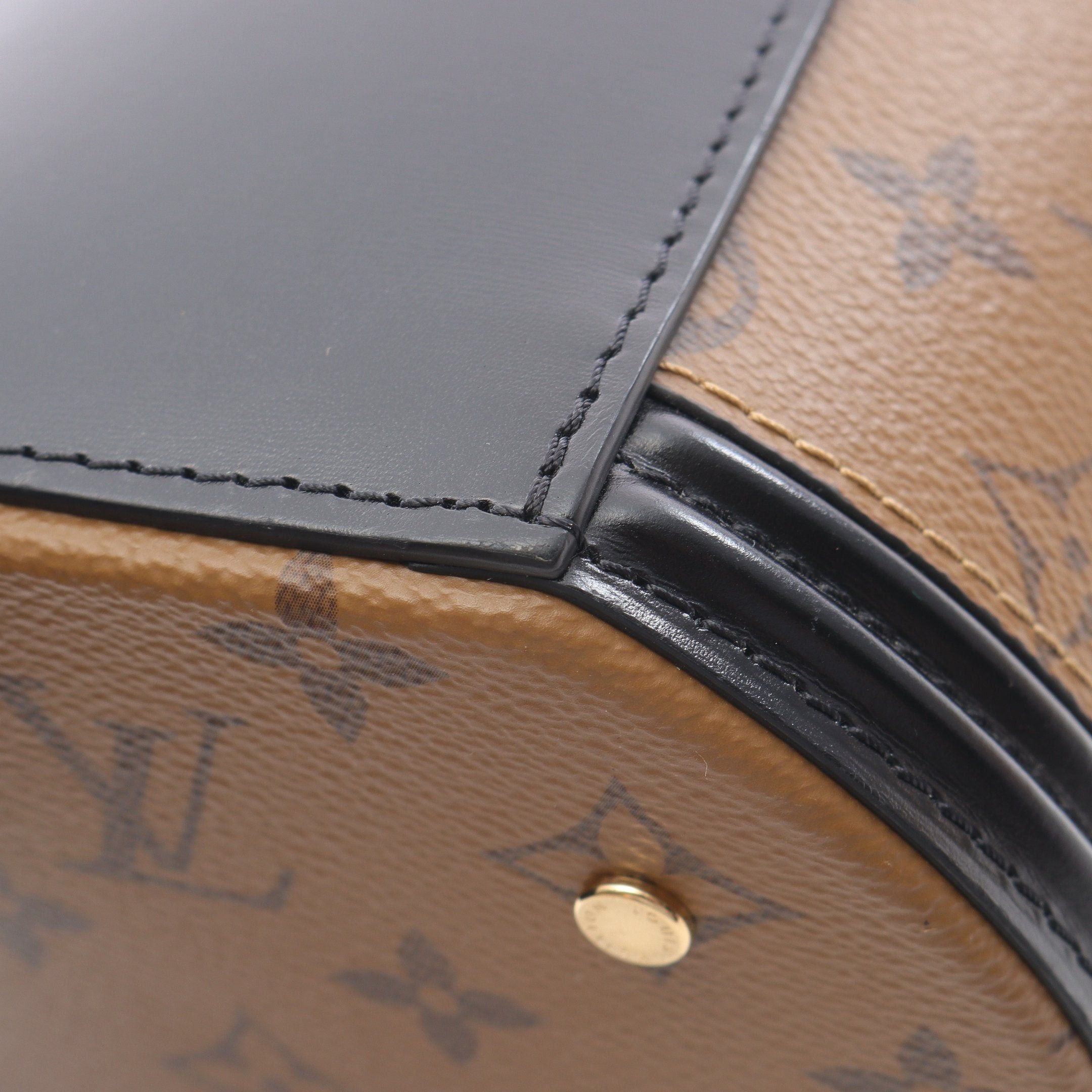 Louis Vuitton Louis Vuitton Cannes Monogram Reverse Handbag Vanity Bag Leather Brown Black Size ONE SIZE - 8 Thumbnail