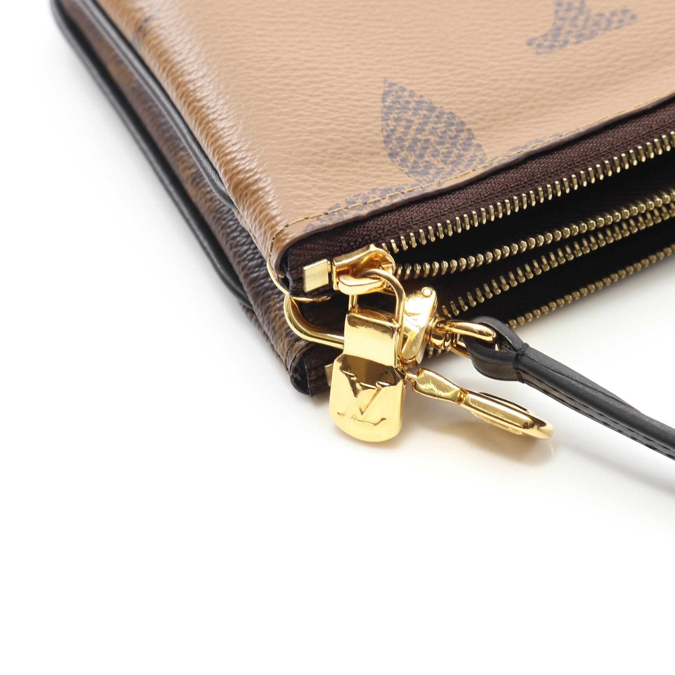 Louis Vuitton Louis Vuitton Pochette Double Zip Monogram Giant Reverse Shoulder Bag Leather Brown Beige Size ONE SIZE - 10 Thumbnail