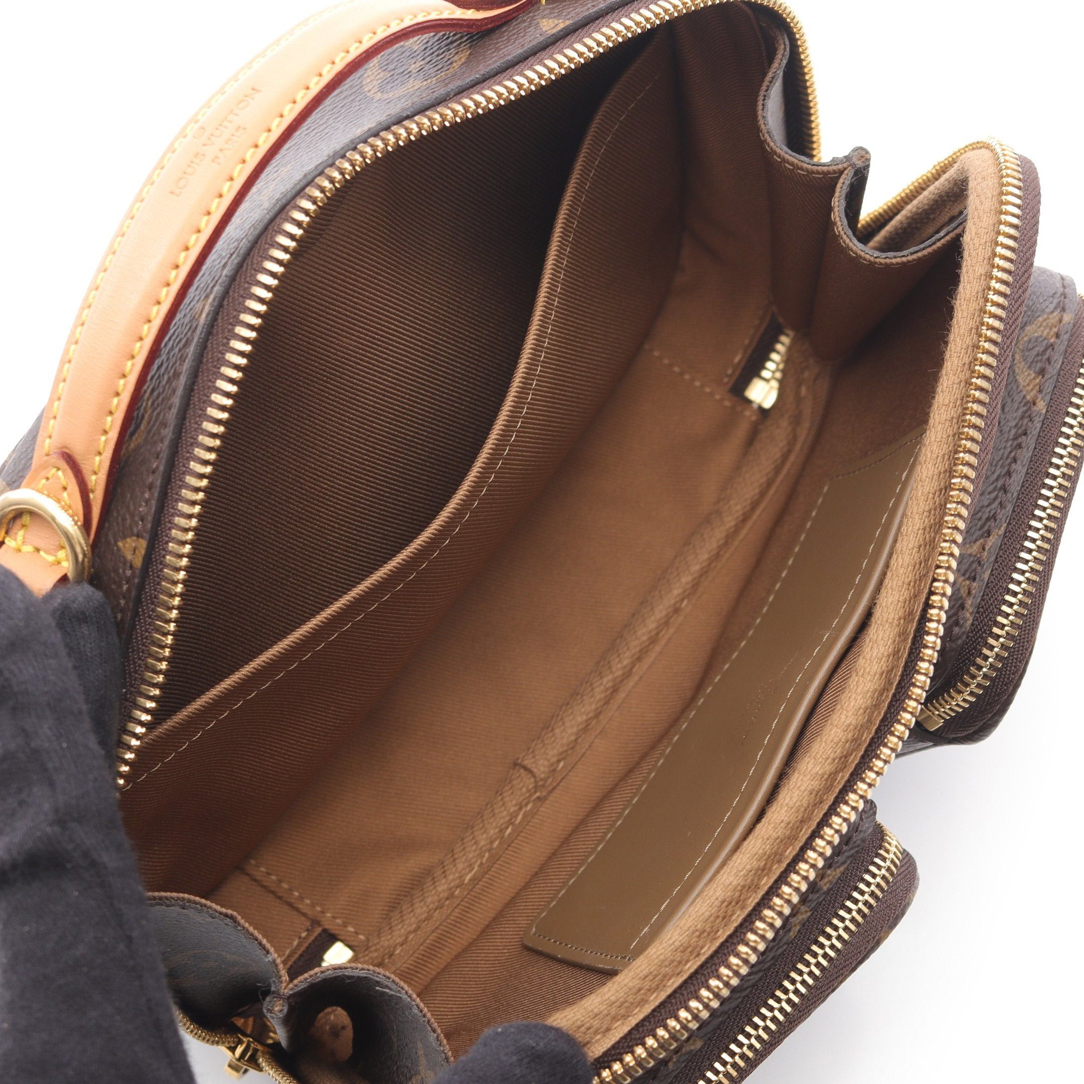 Louis Vuitton Utility Crossbody Monogram Handbag Leather Brown