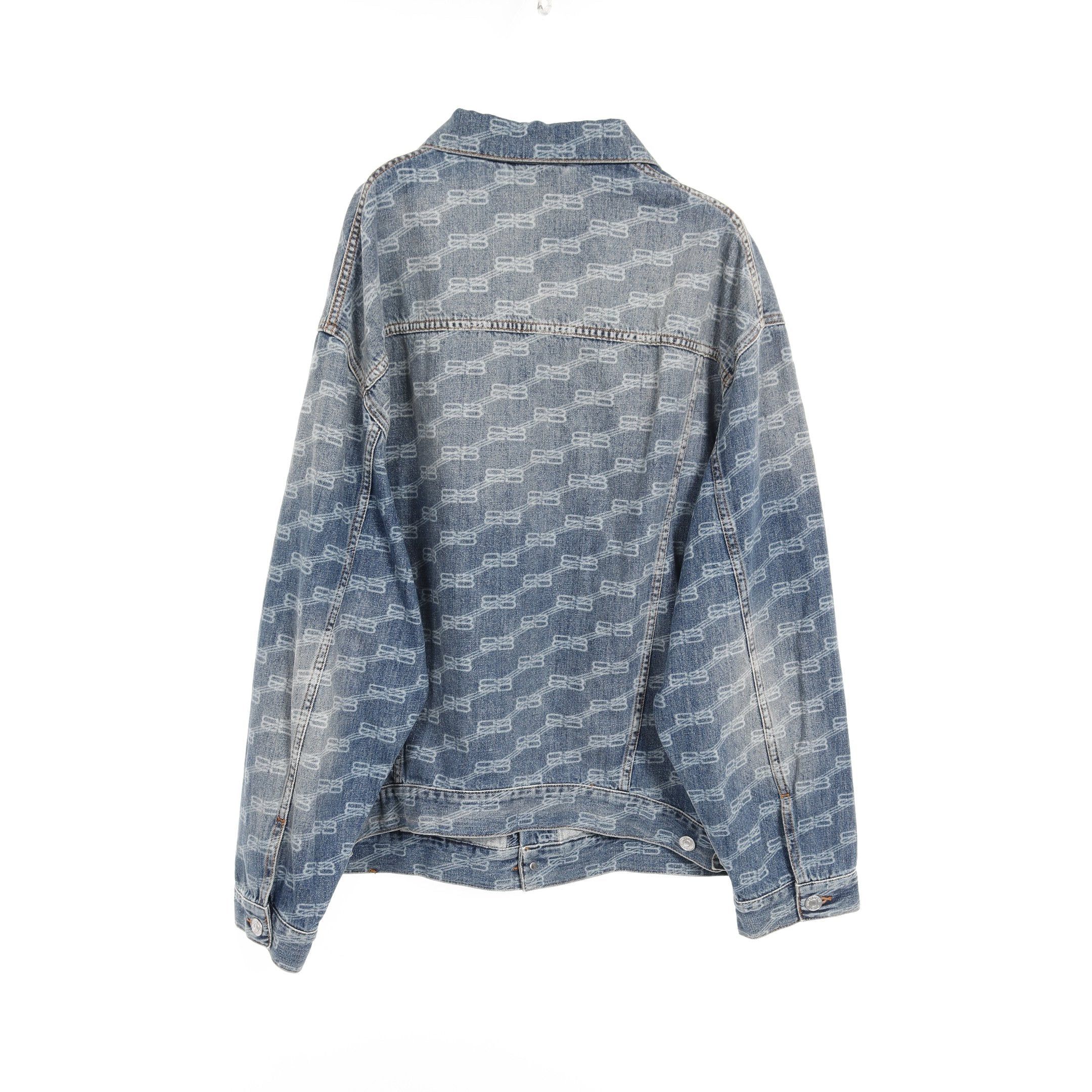 Balenciaga Balenciaga Bb Monogram Large Fit Denim Jacket Cotton Blue Size ONE SIZE - 2 Thumbnail