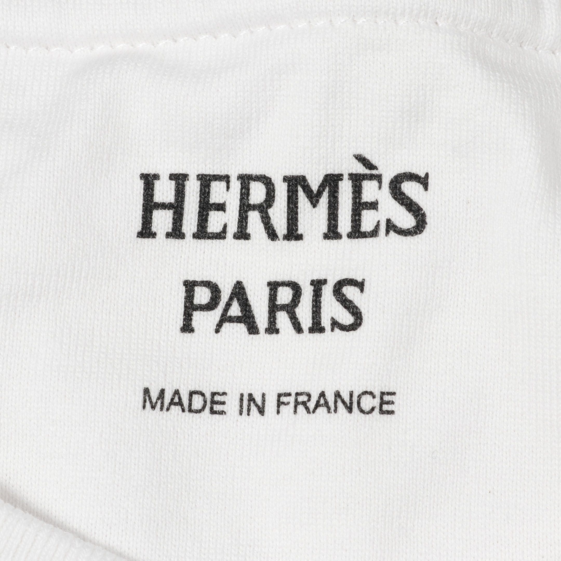 Hermes Hermes Mosaic Embroidered Patch Pocket T-Shirt Cotton White Size ONE SIZE - 3 Thumbnail