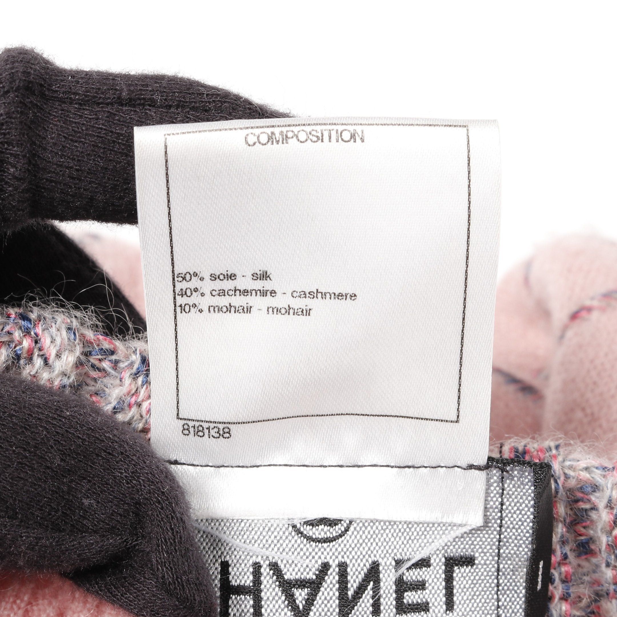 Chanel Chanel Camellia Button Knit Dress Silk Cashmere Pink Blue Gray Size ONE SIZE - 4 Thumbnail