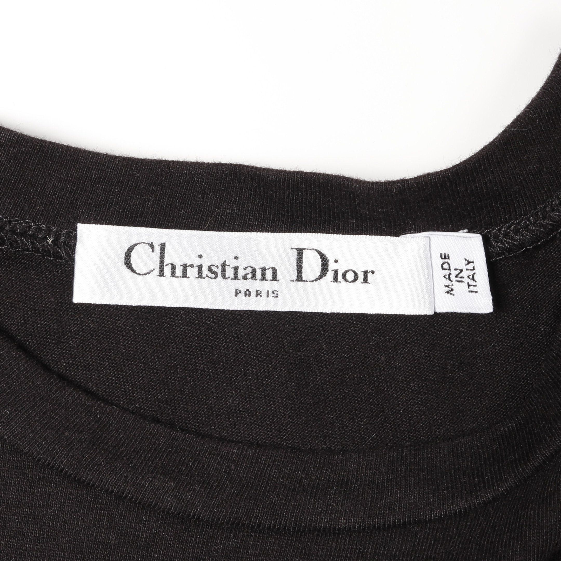 Dior Dior T-Shirt Crew Neck Short Sleeve Cotton Black Size ONE SIZE - 3 Thumbnail