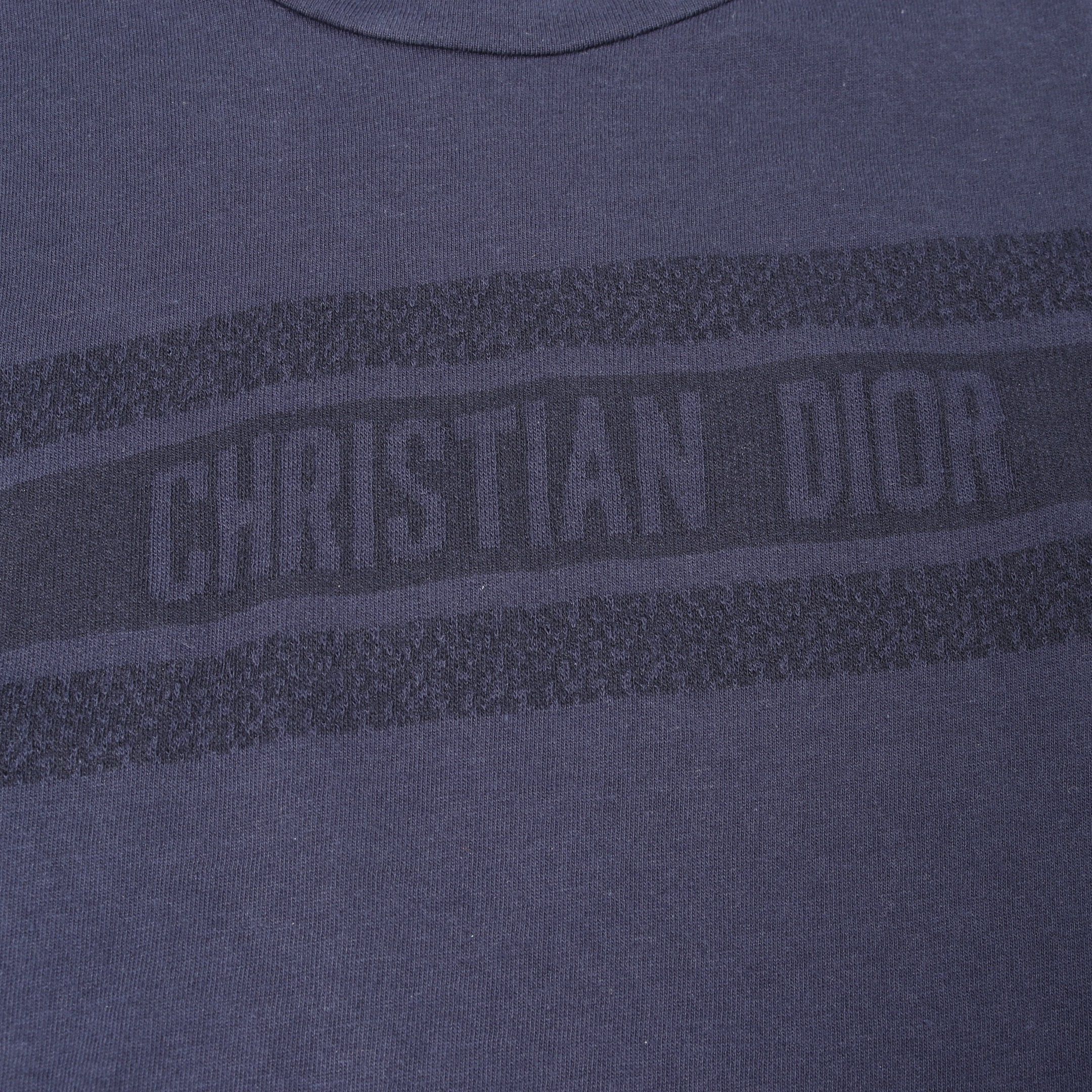 Dior Dior T-Shirt Crew Neck Short Sleeve Logo Cotton Navy Size ONE SIZE - 5 Thumbnail