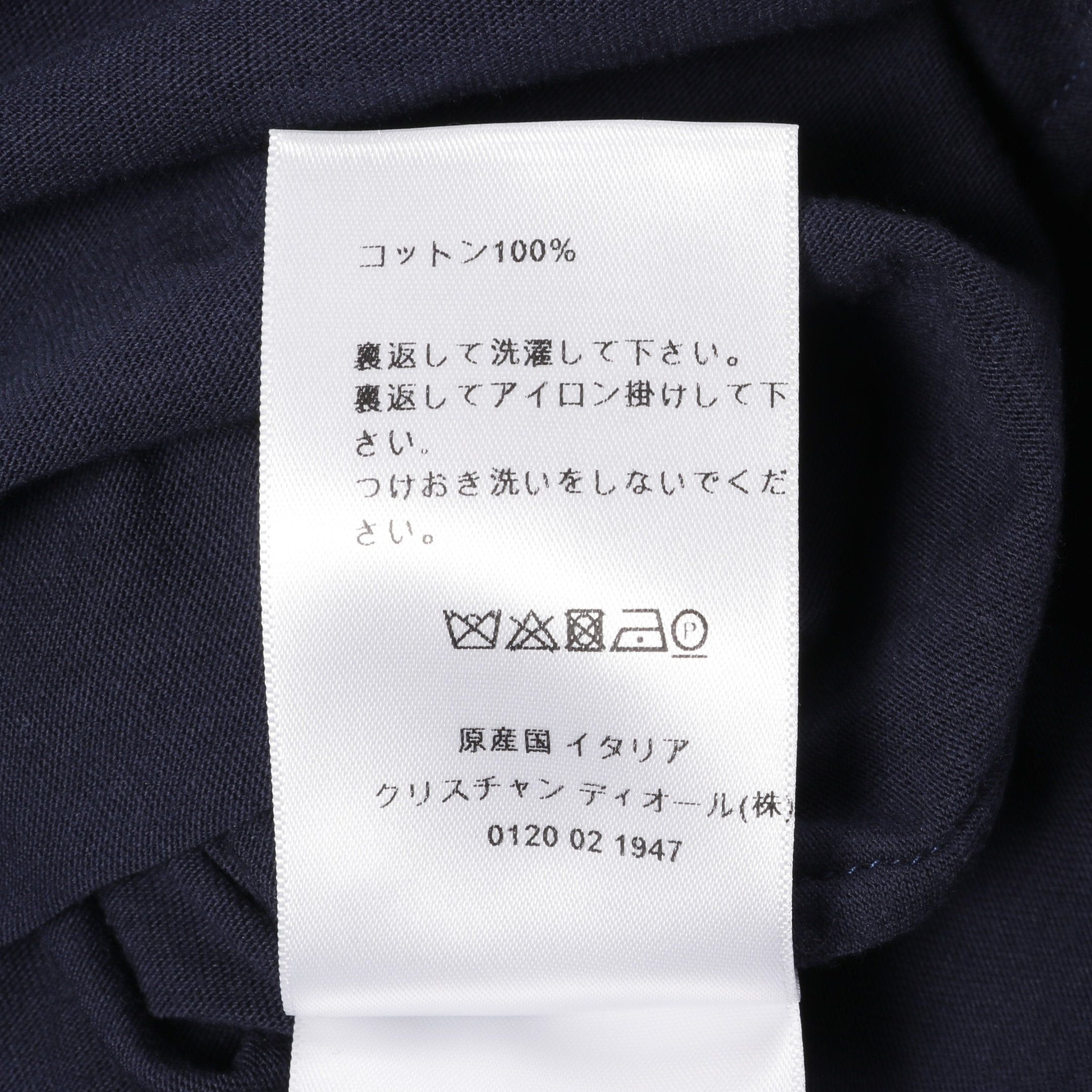 Dior Dior T-Shirt Crew Neck Short Sleeve Logo Cotton Navy Size ONE SIZE - 4 Thumbnail