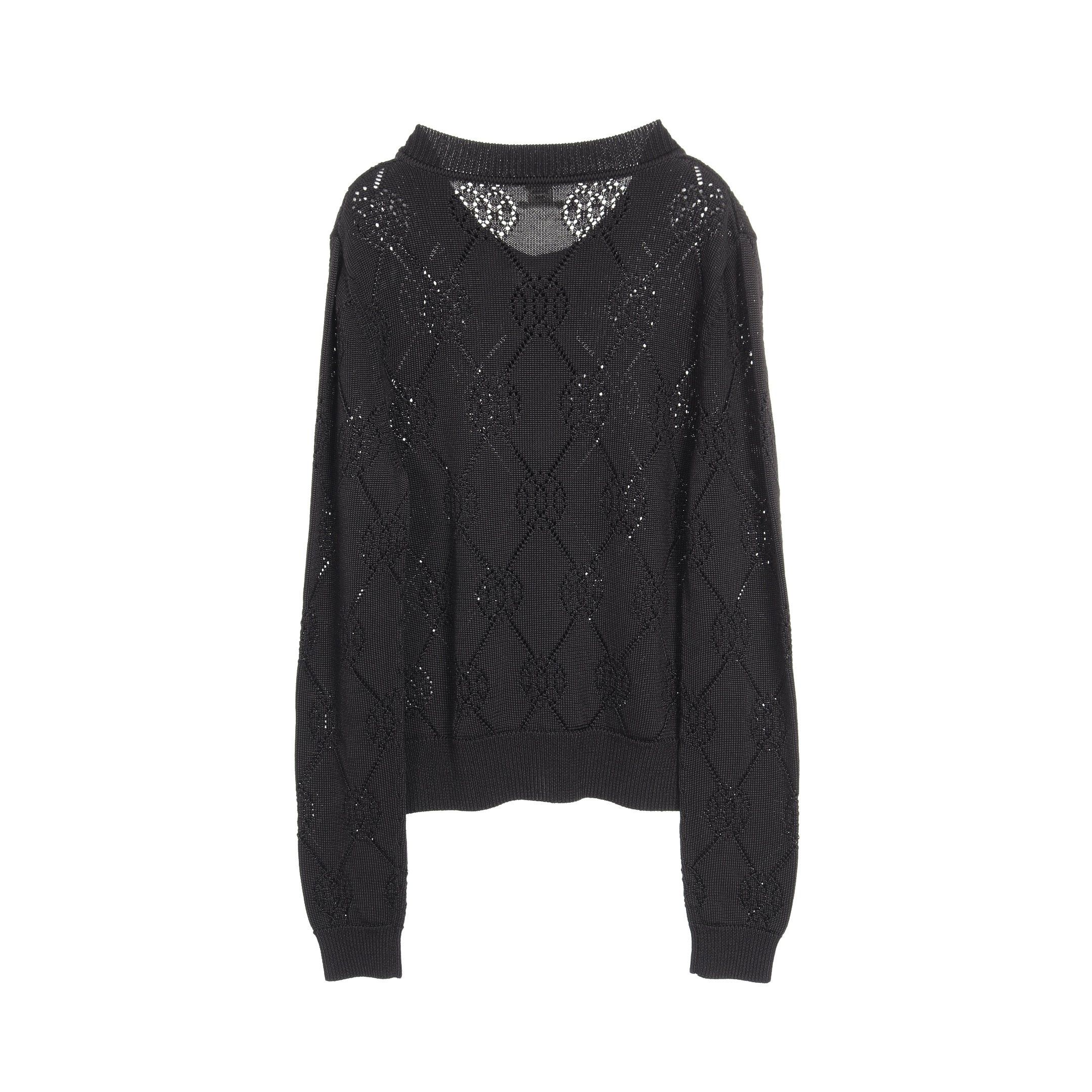 Hermes Hermes H Lift Cardigan Crew Neck Rayon Black Size ONE SIZE - 2 Thumbnail