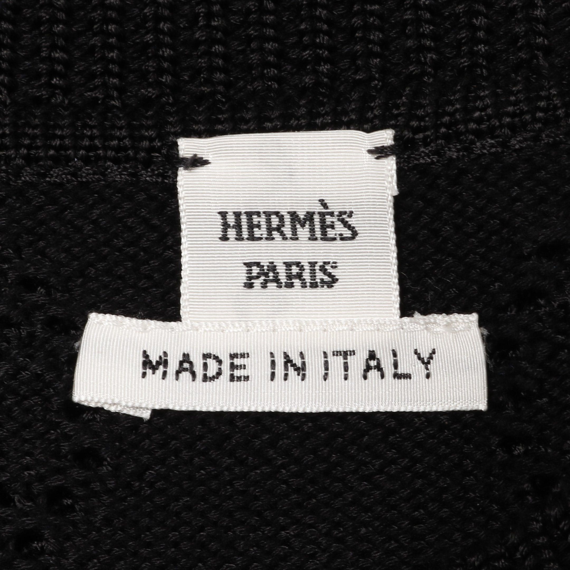 Hermes Hermes H Lift Cardigan Crew Neck Rayon Black Size ONE SIZE - 3 Thumbnail