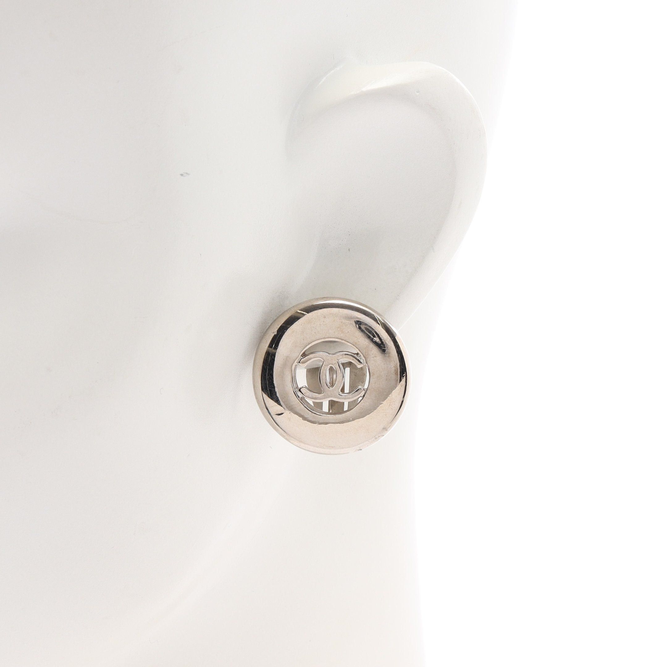 Chanel Chanel Coco Mark Earrings Silver 97A Size ONE SIZE - 4 Thumbnail