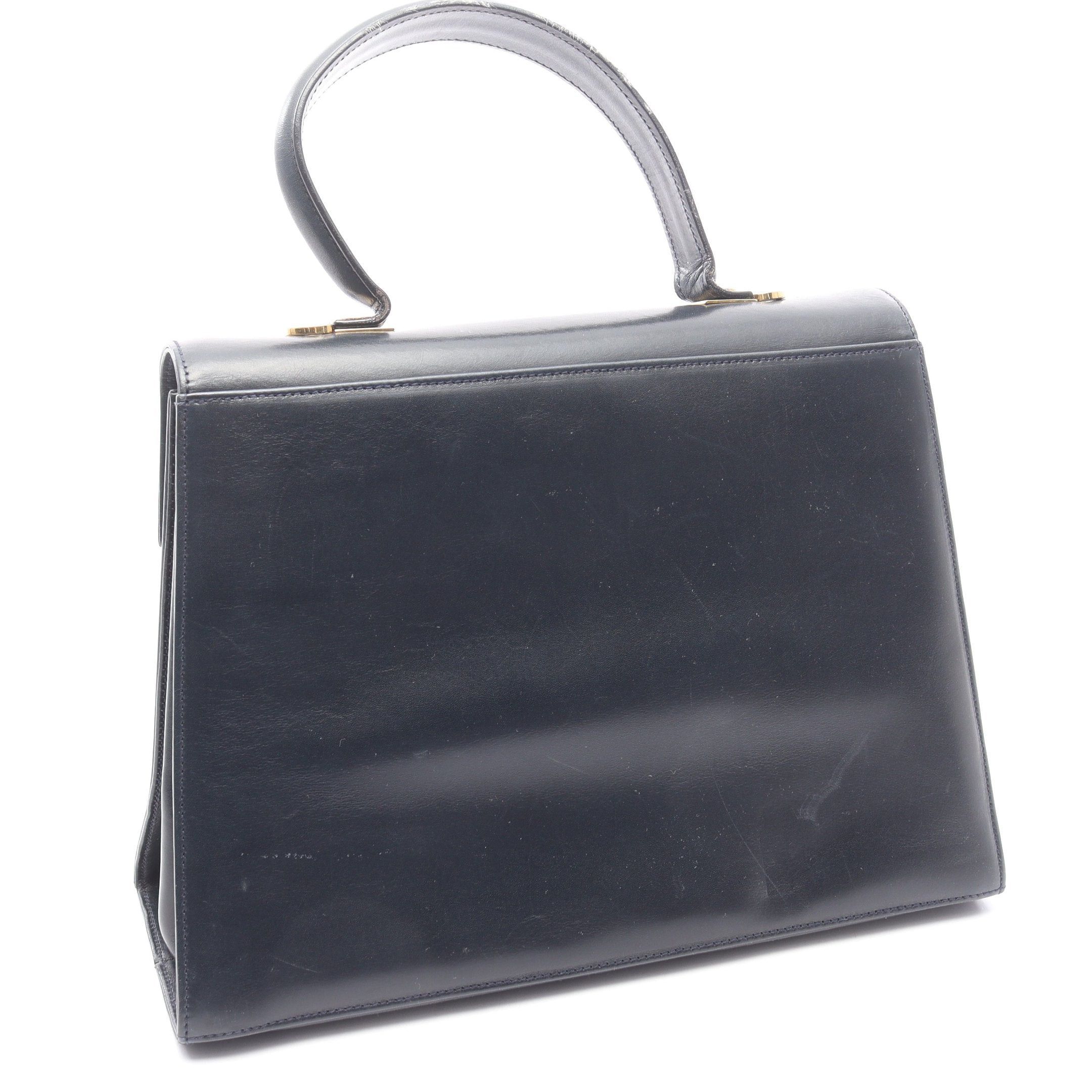 Salvatore Ferragamo Salvatore Ferragamo Gancini Handbag Leather Dark Navy Size ONE SIZE - 9 Thumbnail