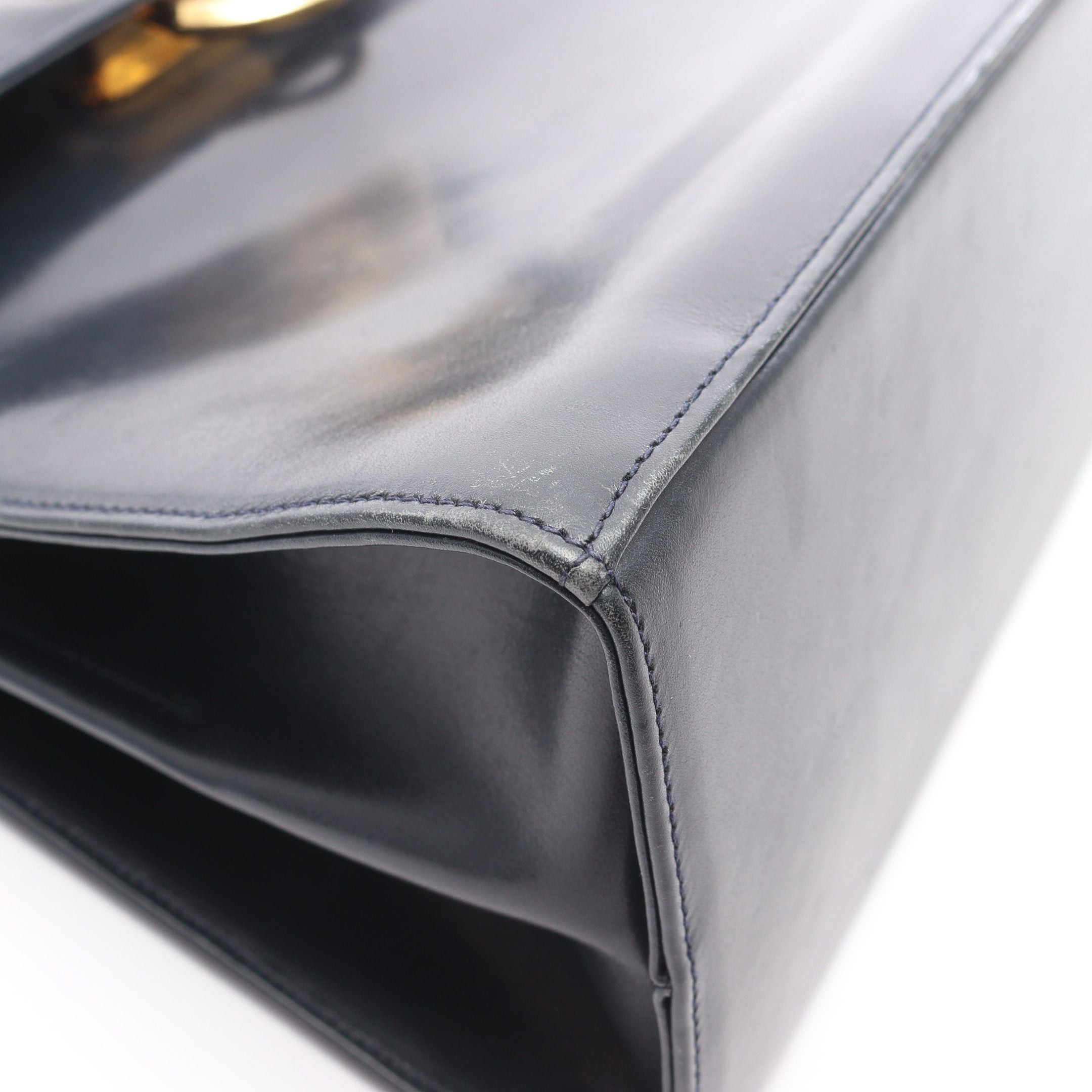 Salvatore Ferragamo Salvatore Ferragamo Gancini Handbag Leather Dark Navy Size ONE SIZE - 11 Thumbnail