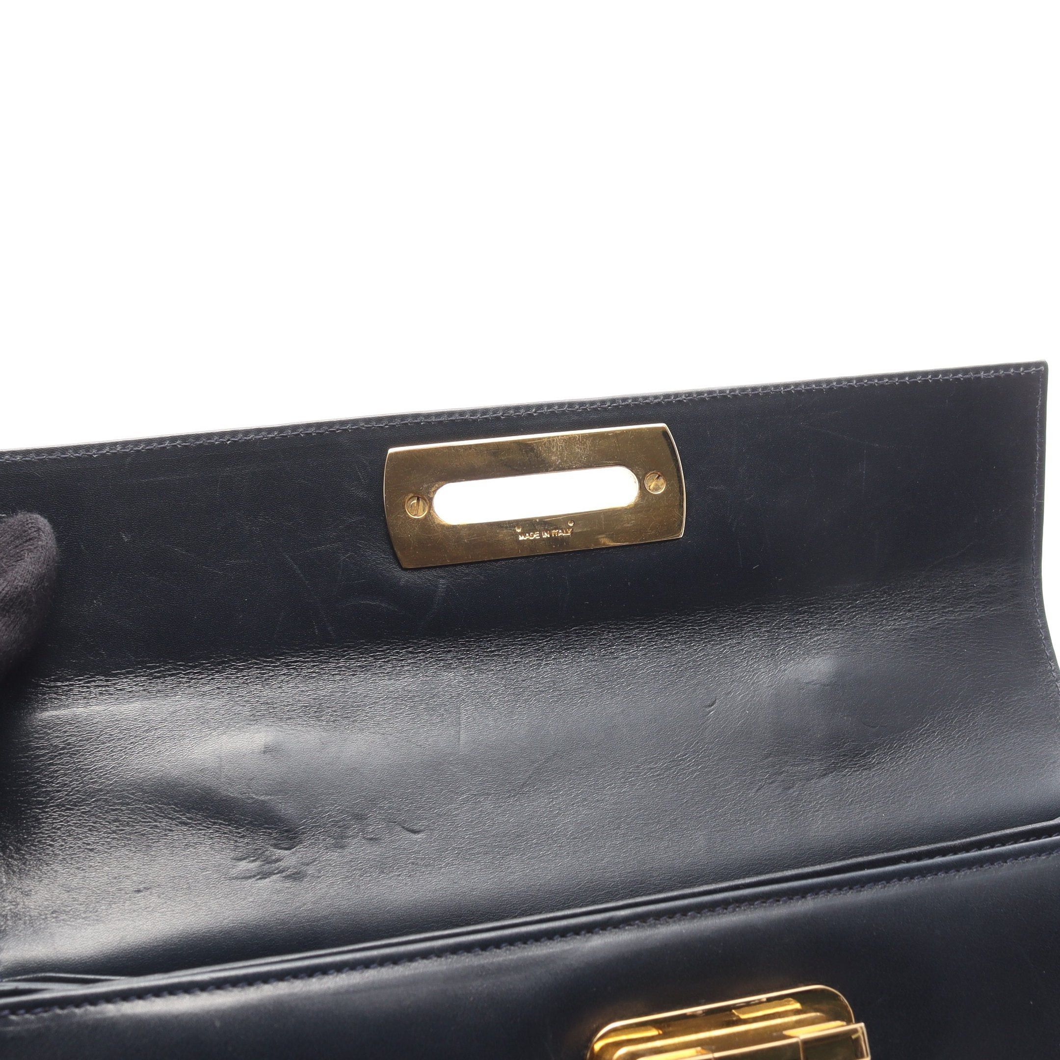 Salvatore Ferragamo Salvatore Ferragamo Gancini Handbag Leather Dark Navy Size ONE SIZE - 13 Thumbnail