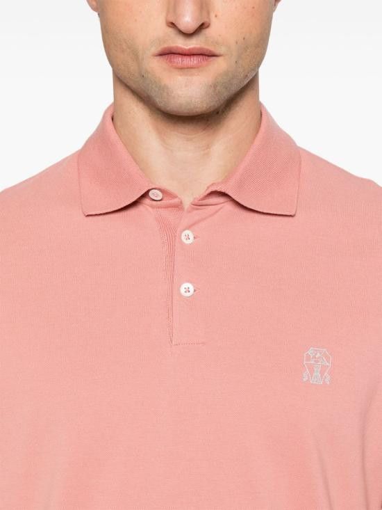 Brunello Cucinelli BRUNELLO CUCINELLI Men Polo Shirts ME8548788 CXC50 Orange Size US XXL / EU 58 / 5 - 3 Thumbnail