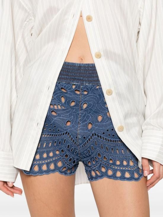 Ermanno Scervino ERMANNO SCERVINO Women Shorts & Burmudas D464P701 KOX94037 Blue Size 30" / US 8 / IT 44 - 2 Thumbnail