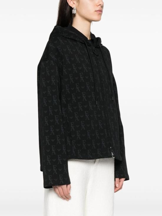 Emporio Armani EMPORIO ARMANI Women Hoodies EW001026 AF10002FC026 Black Size L / US 10 / IT 46 - 2 Thumbnail