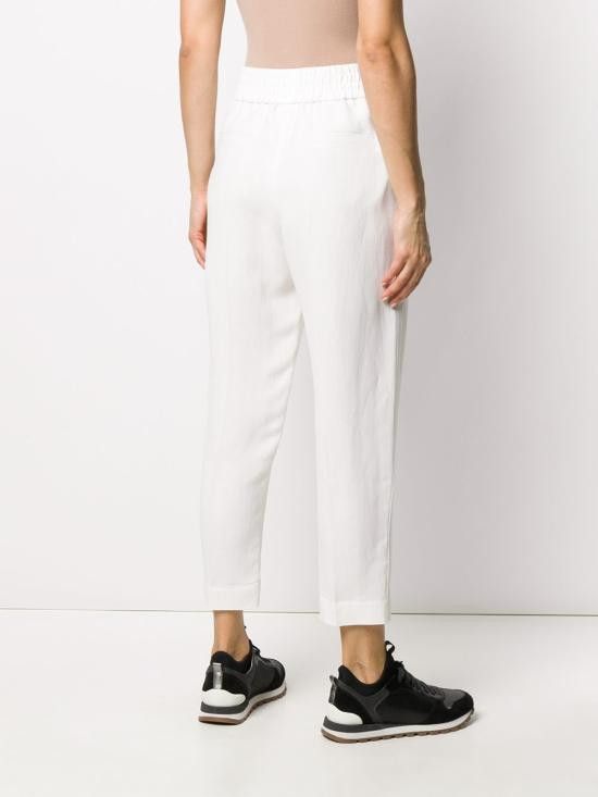 Brunello Cucinelli BRUNELLO CUCINELLI Women Straight Pants MH126P7197 C600 Beige Size 27" / US 4 / IT 40 - 3 Thumbnail