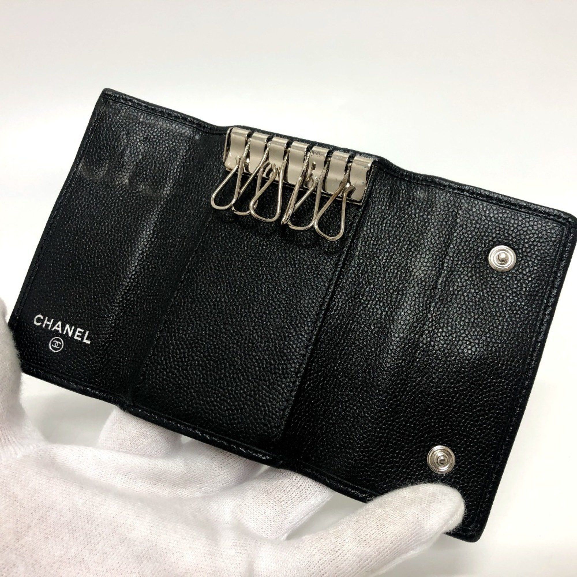 Chanel CHANEL Brilliant Coco Mark 6-Key Key Case Soft Caviar Skin Women's Black Size ONE SIZE - 5 Thumbnail