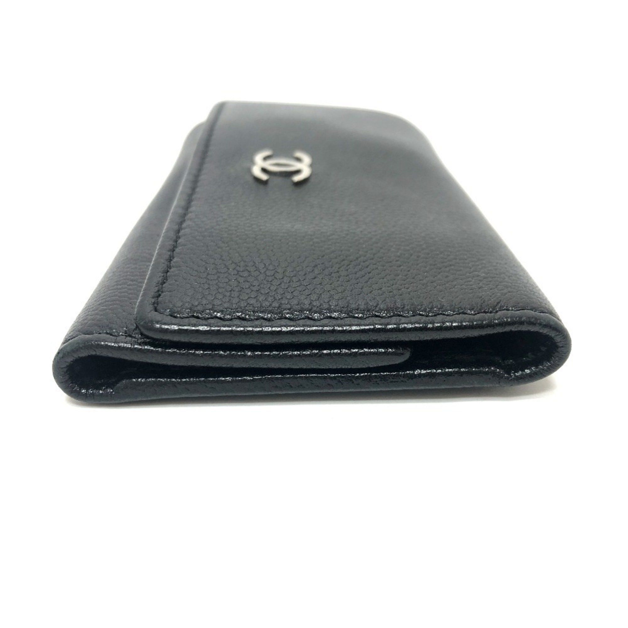 Chanel CHANEL Brilliant Coco Mark 6-Key Key Case Soft Caviar Skin Women's Black Size ONE SIZE - 3 Thumbnail