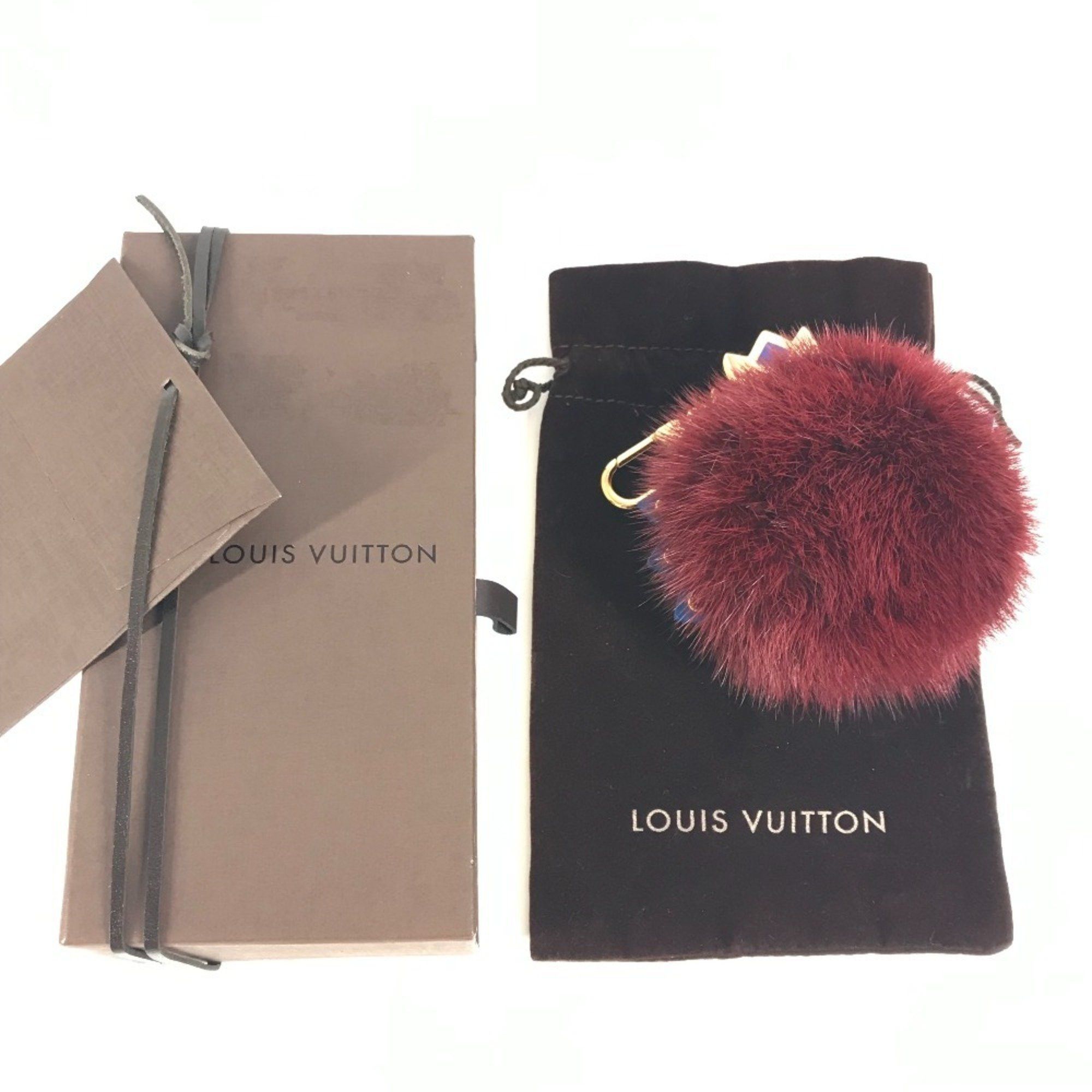 Louis Vuitton LOUIS VUITTON M65144 Totem Fur Charm Bag Keychain Mink Metal Men's Women's Wine Red Size ONE SIZE - 11 Thumbnail
