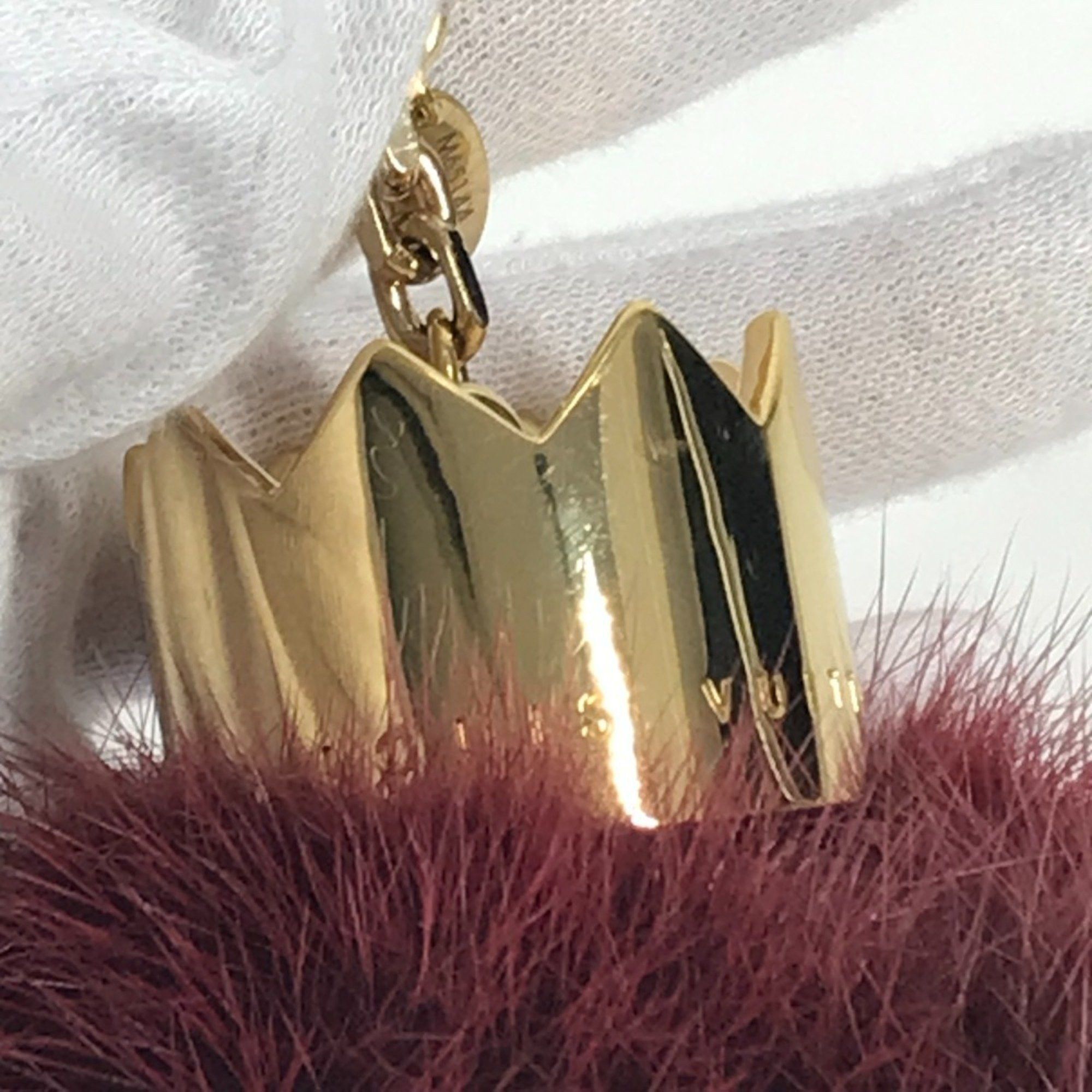 Louis Vuitton LOUIS VUITTON M65144 Totem Fur Charm Bag Keychain Mink Metal Men's Women's Wine Red Size ONE SIZE - 9 Thumbnail