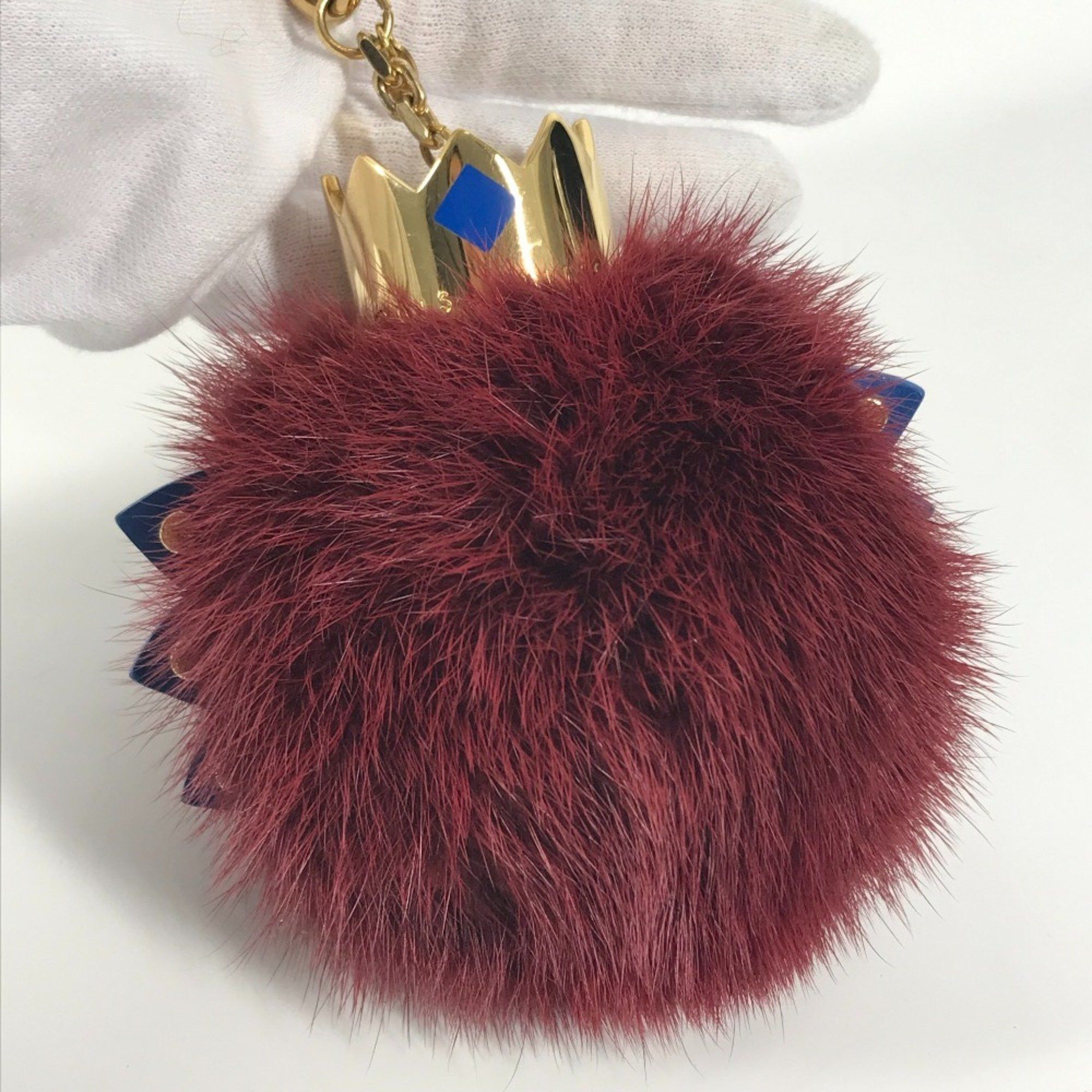 Louis Vuitton LOUIS VUITTON M65144 Totem Fur Charm Bag Keychain Mink Metal Men's Women's Wine Red Size ONE SIZE - 3 Thumbnail