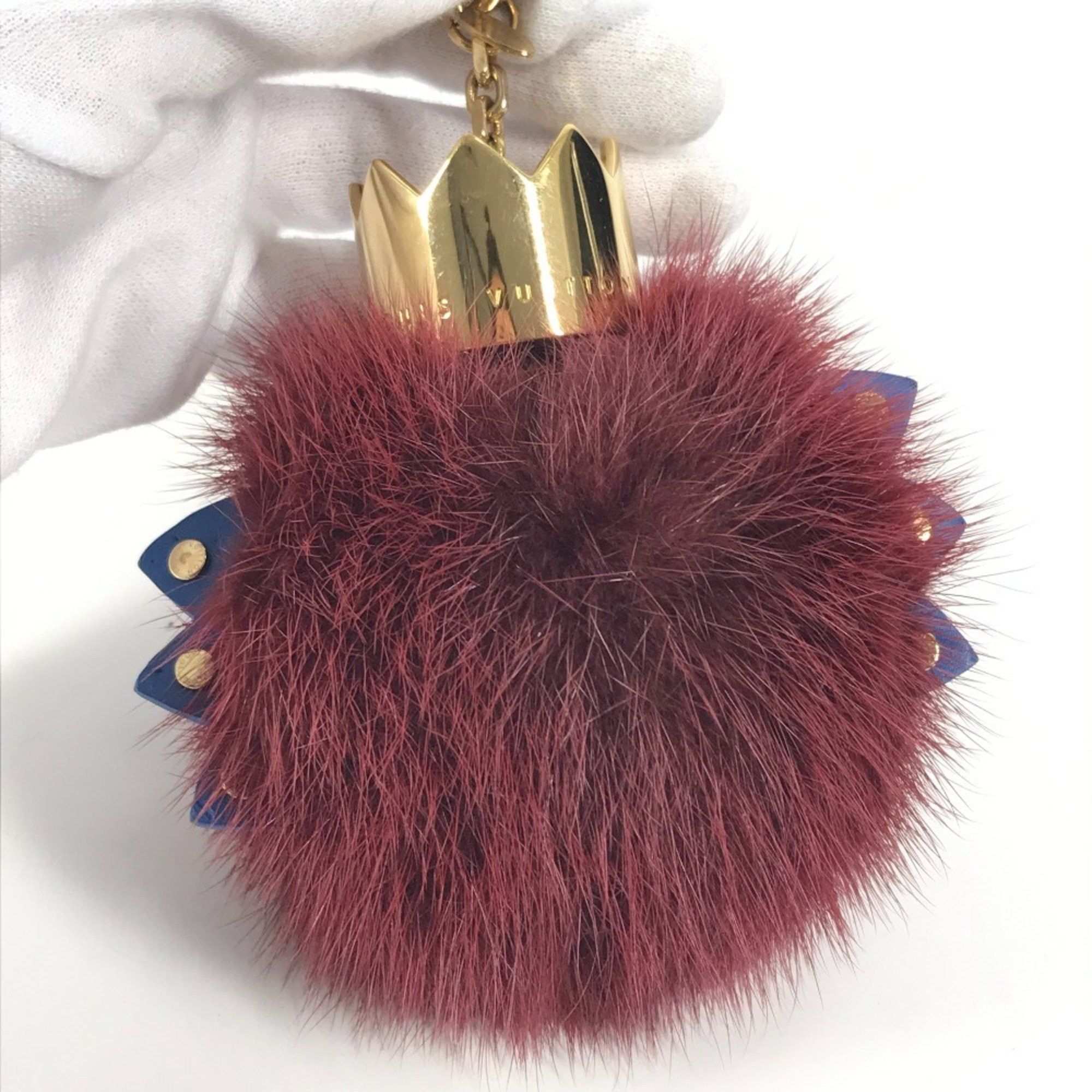 Louis Vuitton LOUIS VUITTON M65144 Totem Fur Charm Bag Keychain Mink Metal Men's Women's Wine Red Size ONE SIZE - 2 Thumbnail