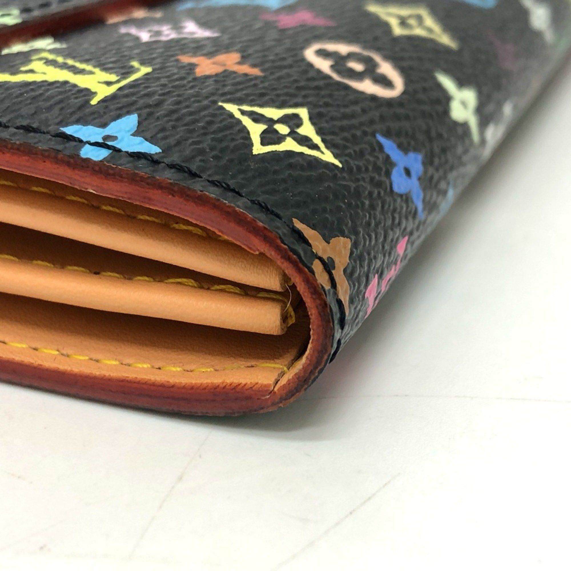 Louis Vuitton LOUIS VUITTON M93747 Portefeuille Sarah Wallet Flap Long Monogram Multicolor Canvas Women's Black Size ONE SIZE - 6 Thumbnail