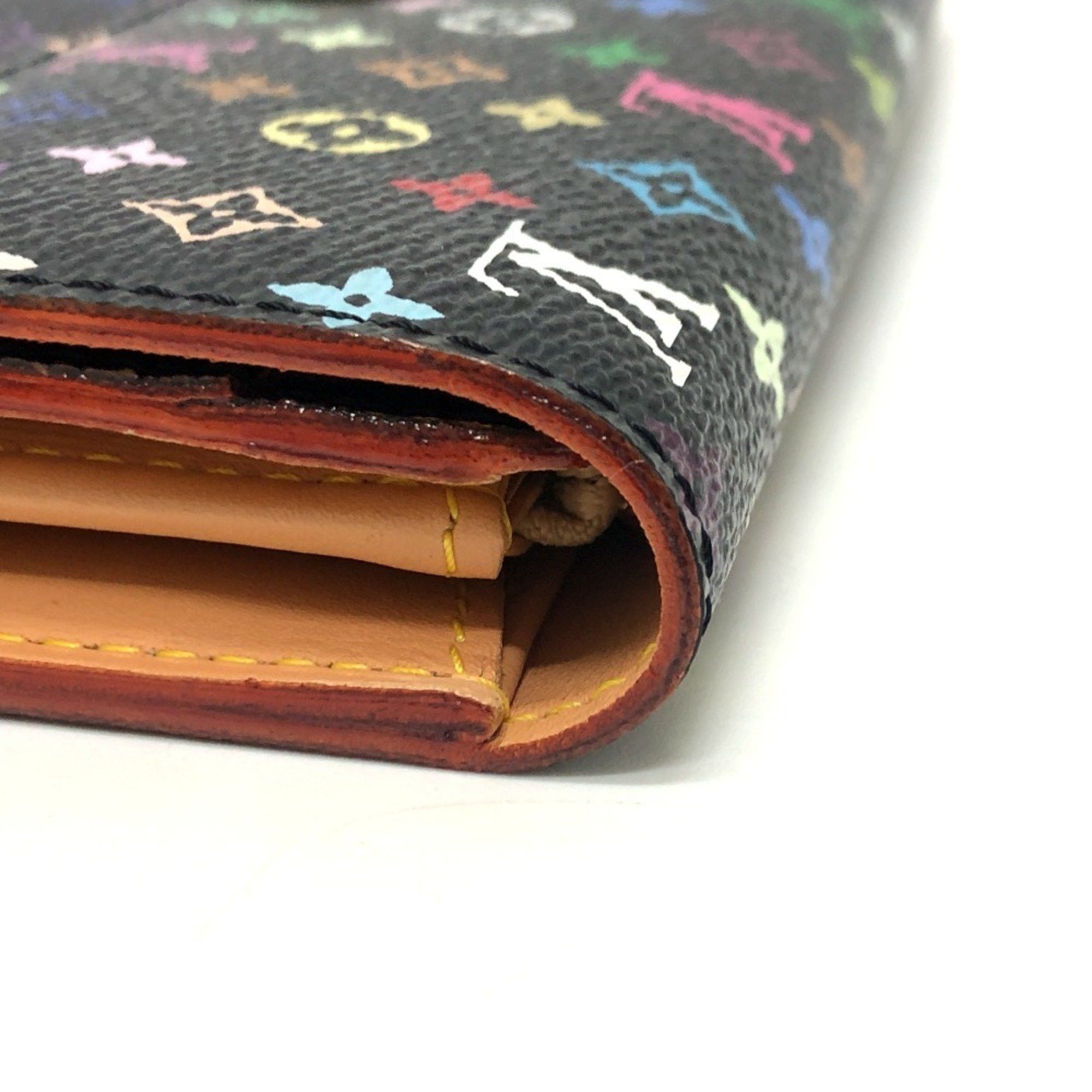 Louis Vuitton LOUIS VUITTON M93747 Portefeuille Sarah Wallet Flap Long Monogram Multicolor Canvas Women's Black Size ONE SIZE - 8 Thumbnail