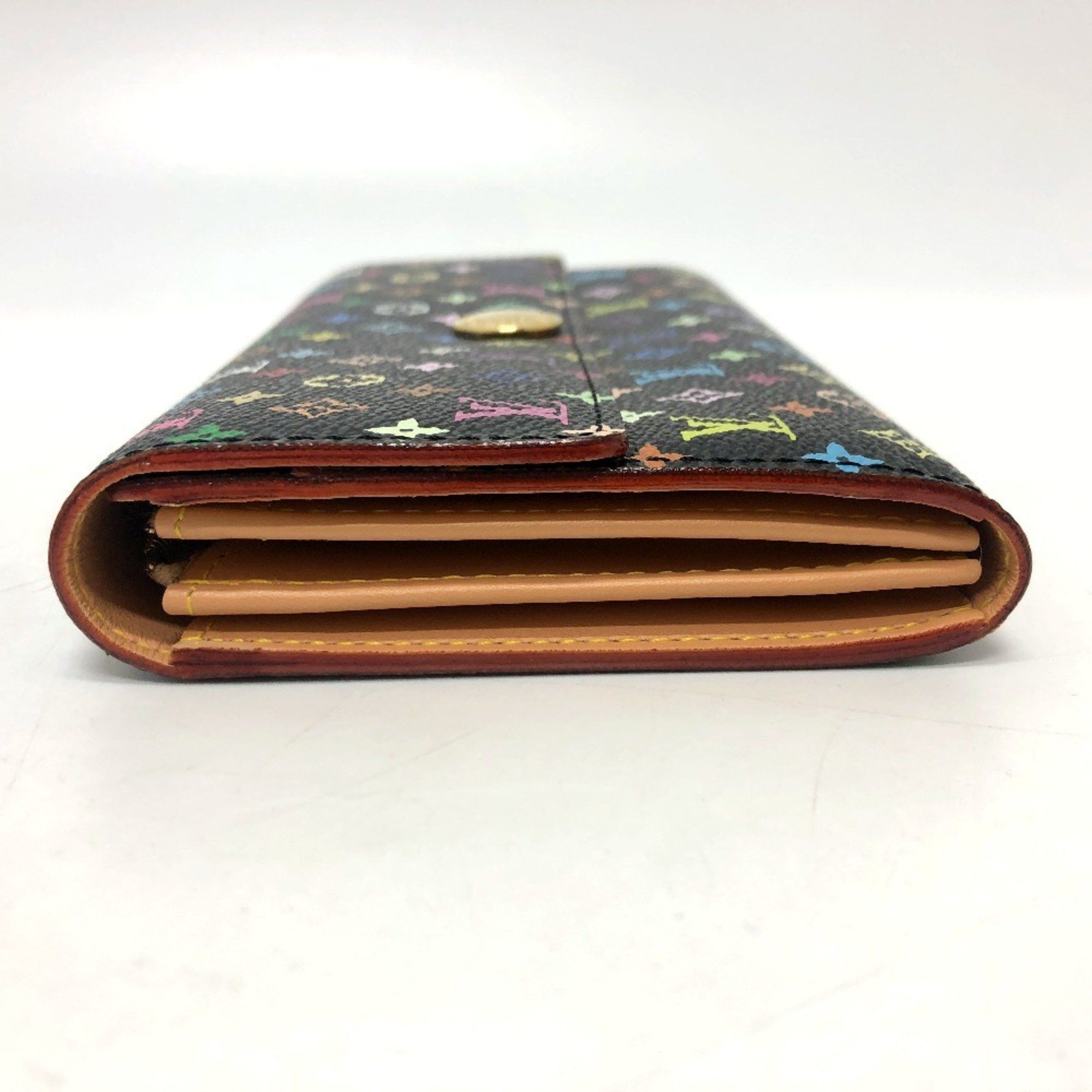 Louis Vuitton LOUIS VUITTON M93747 Portefeuille Sarah Wallet Flap Long Monogram Multicolor Canvas Women's Black Size ONE SIZE - 4 Thumbnail