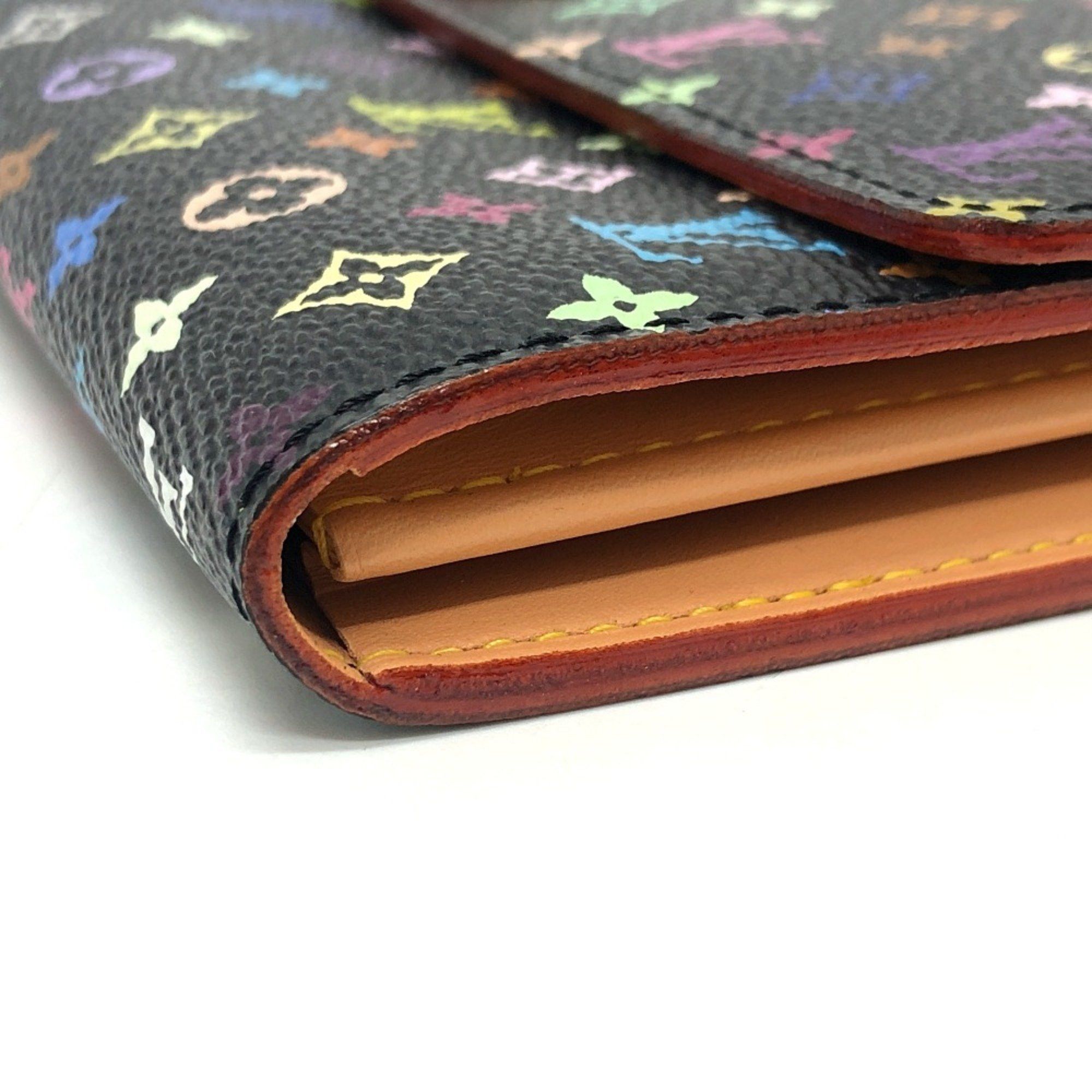 Louis Vuitton LOUIS VUITTON M93747 Portefeuille Sarah Wallet Flap Long Monogram Multicolor Canvas Women's Black Size ONE SIZE - 7 Thumbnail