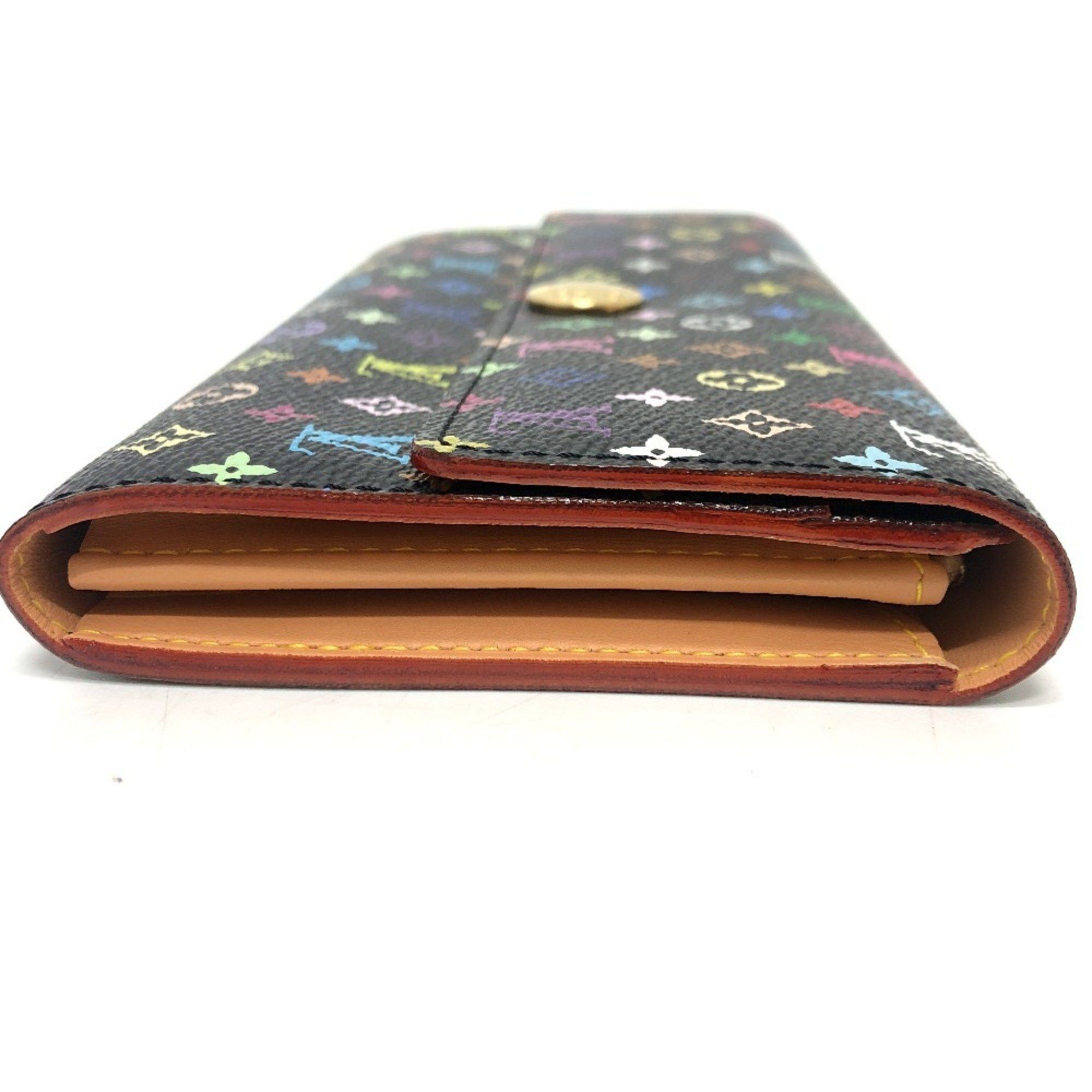 Louis Vuitton LOUIS VUITTON M93747 Portefeuille Sarah Wallet Flap Long Monogram Multicolor Canvas Women's Black Size ONE SIZE - 3 Thumbnail