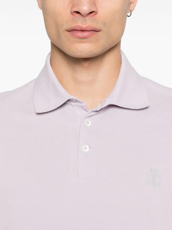 Brunello Cucinelli BRUNELLO CUCINELLI Men Polo Shirts ME8548788 CAD38 Purple Size US XXL / EU 58 / 5 - 3 Thumbnail